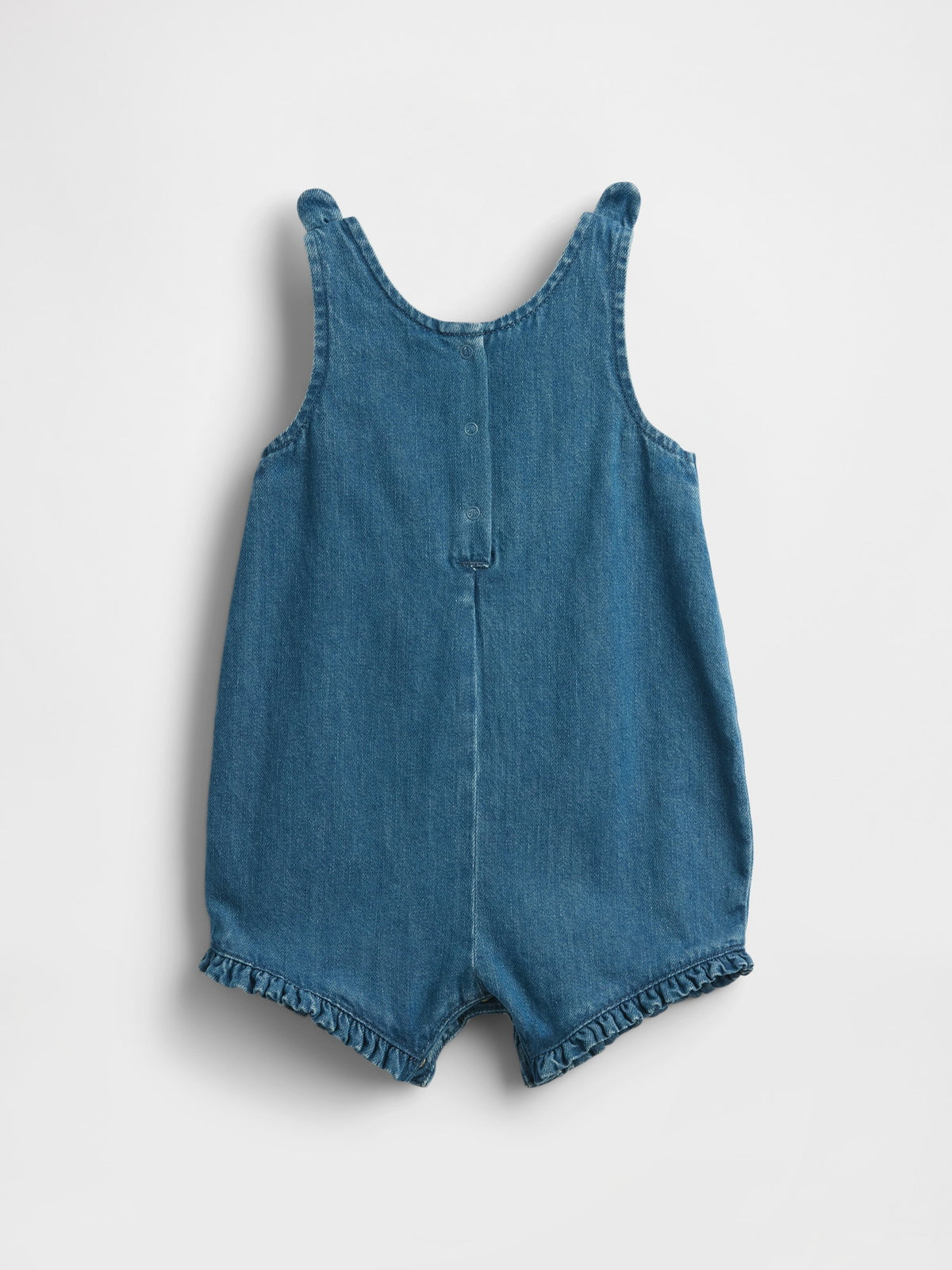 Mavi Çiçekli Işlemeli Denim Tulum