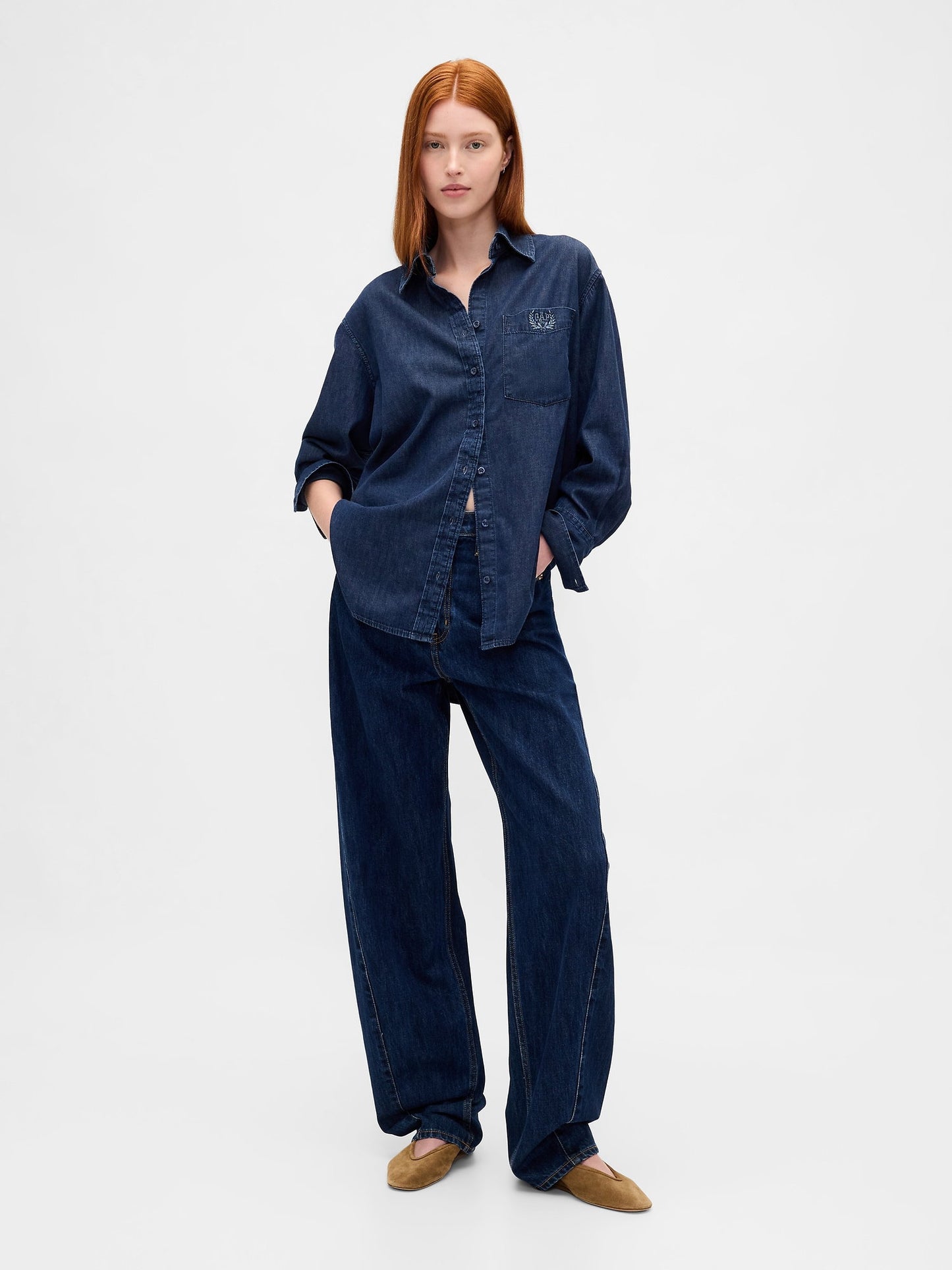 Koyu Mavi Ultrasoft Denim Big Gömlek