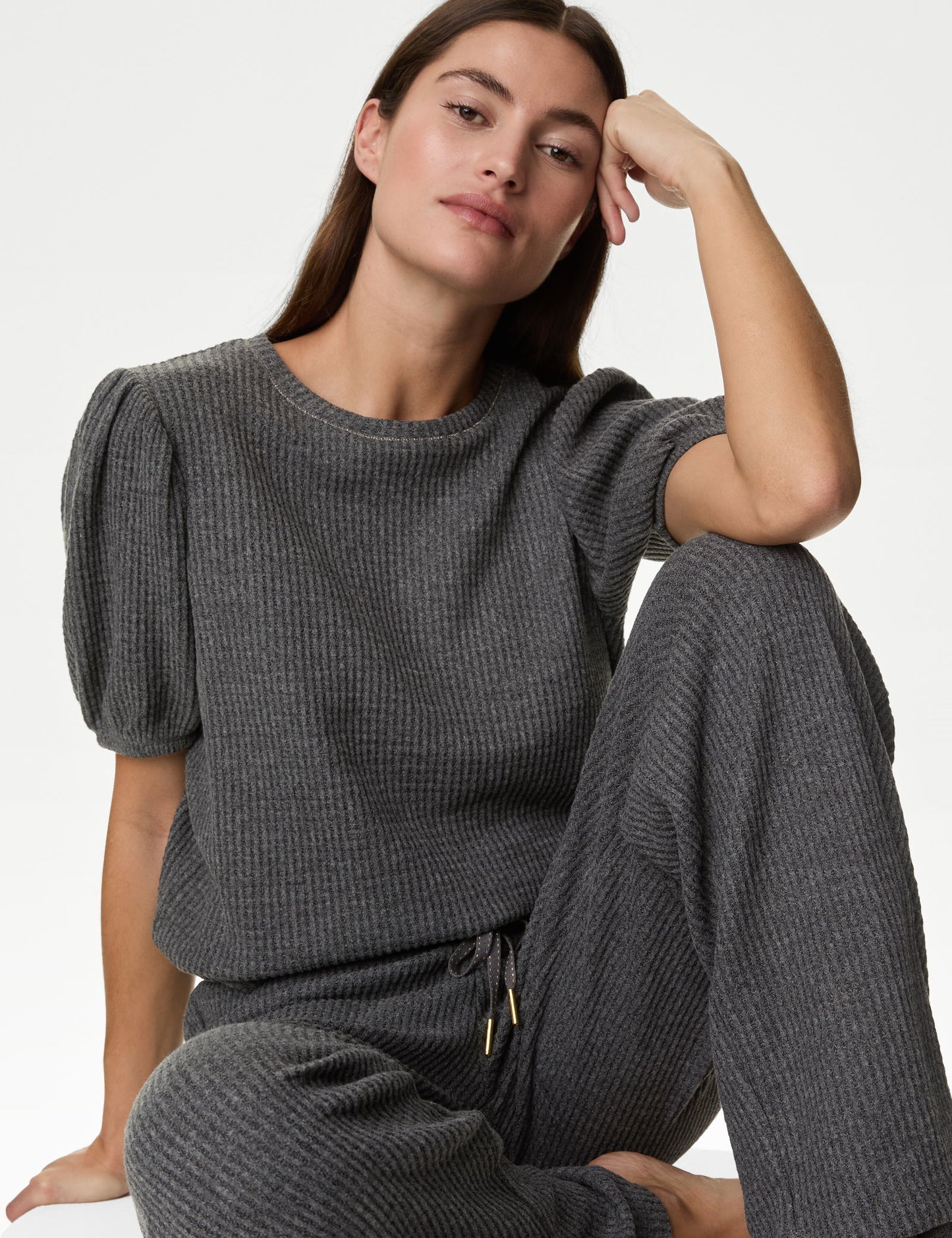 Regular Fit Waffle Pijama Üstü