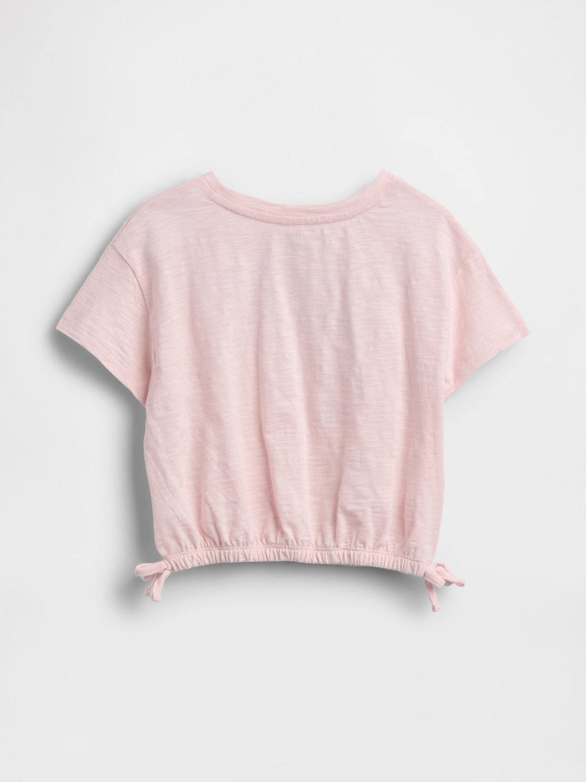 Pembe Organik Pamuk Logo Işlemeli T-shirt