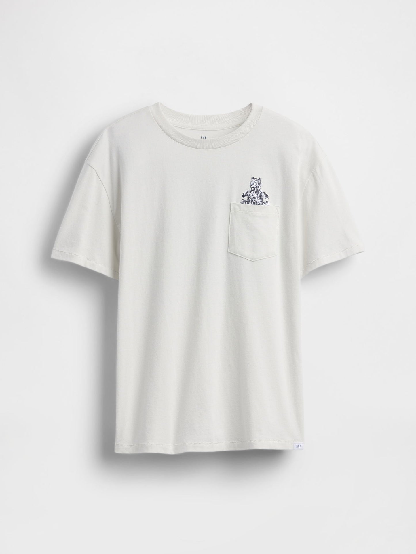 Kırık Beyaz Cepli Grafik T-Shirt