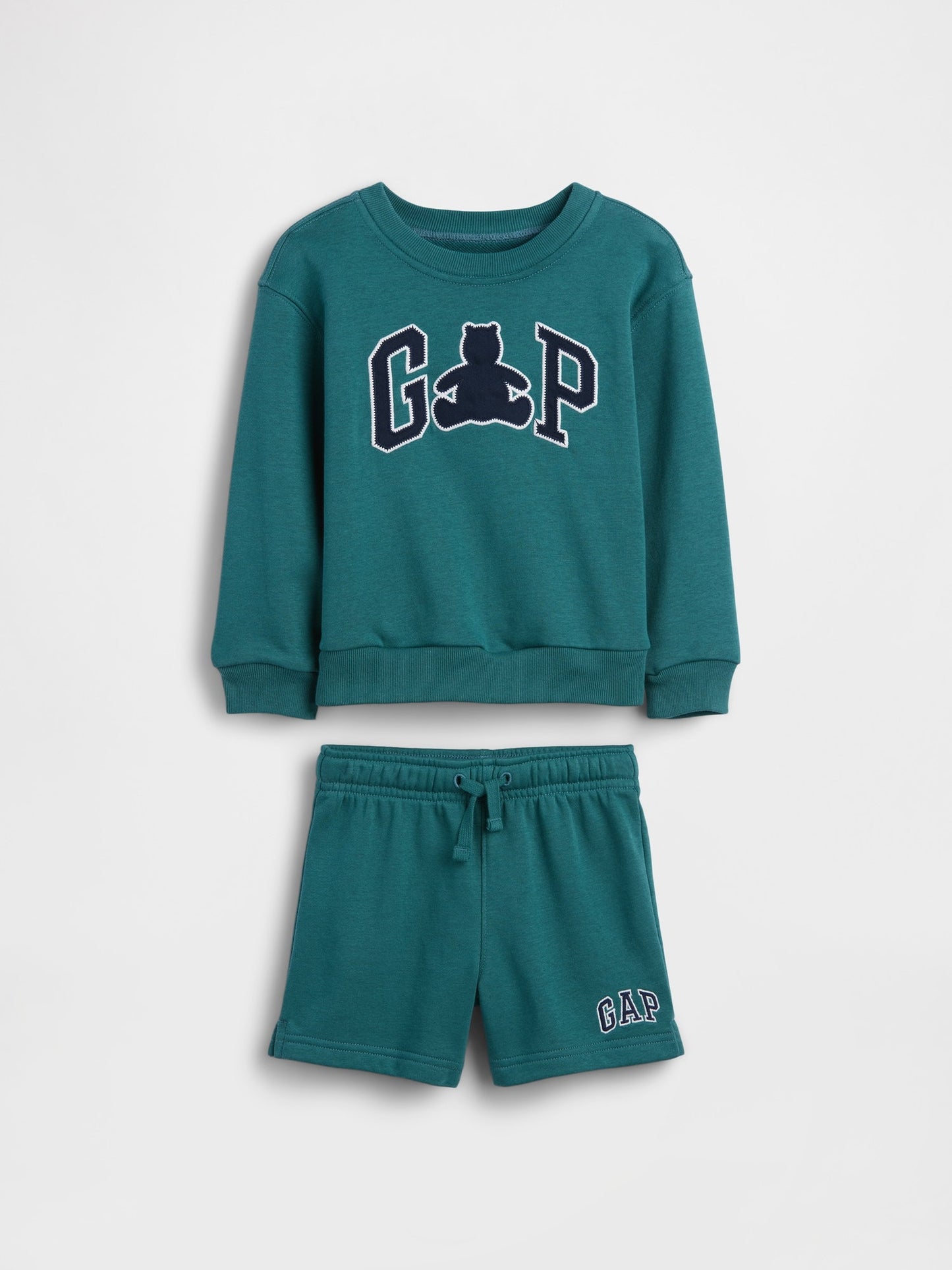 Yeşil Vintagesoft Fransız Havlu Kumaş Bear Logo Sweat Seti
