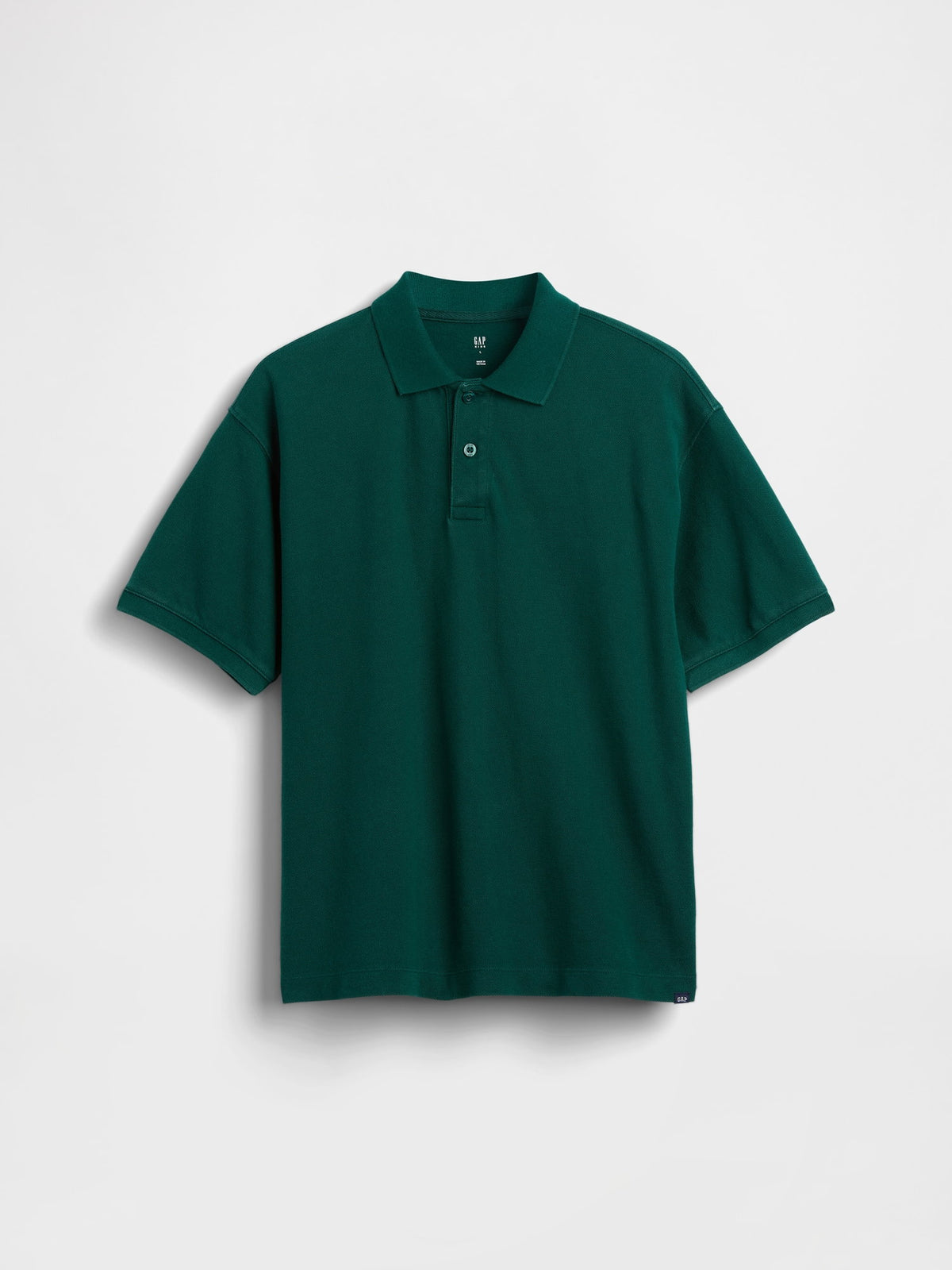 Koyu Yeşil Relaxed Pique Polo T-shirt