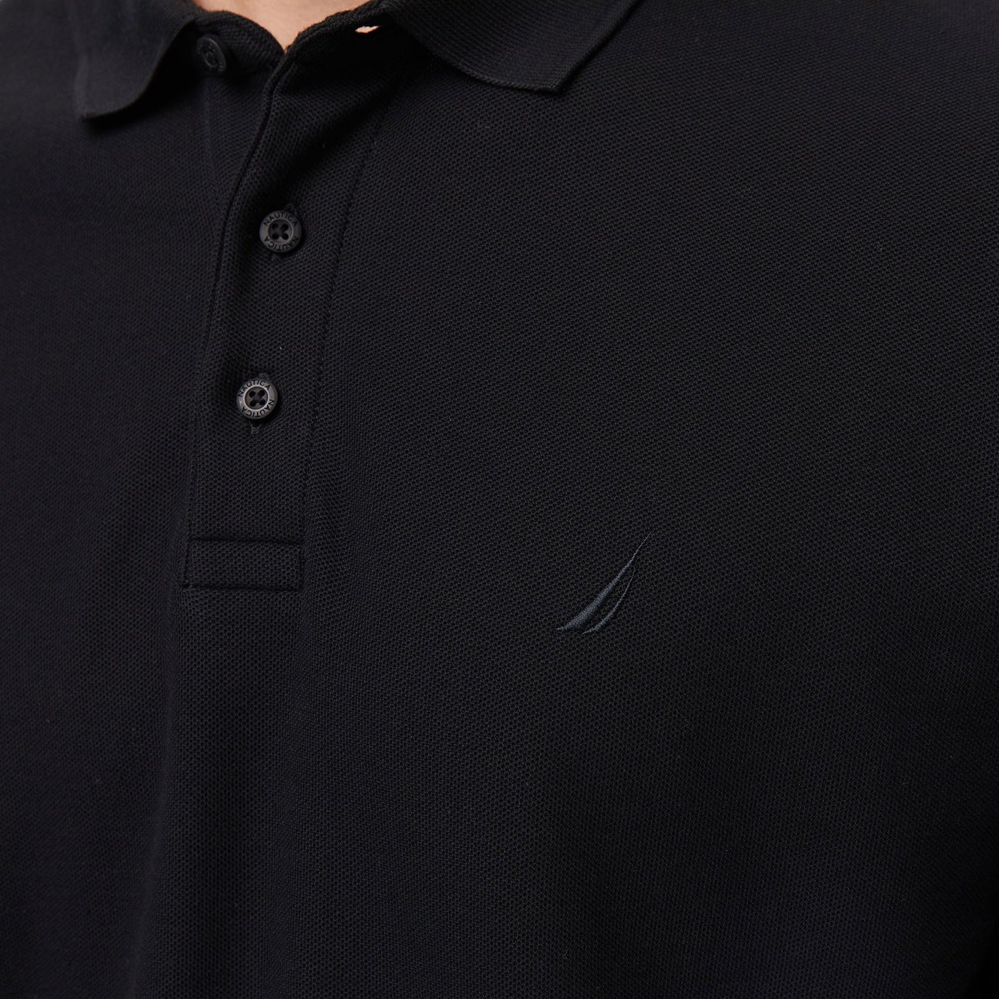 Nautica Erkek Siyah Classic Fit Uzun Kollu Polo Yaka T-shirt