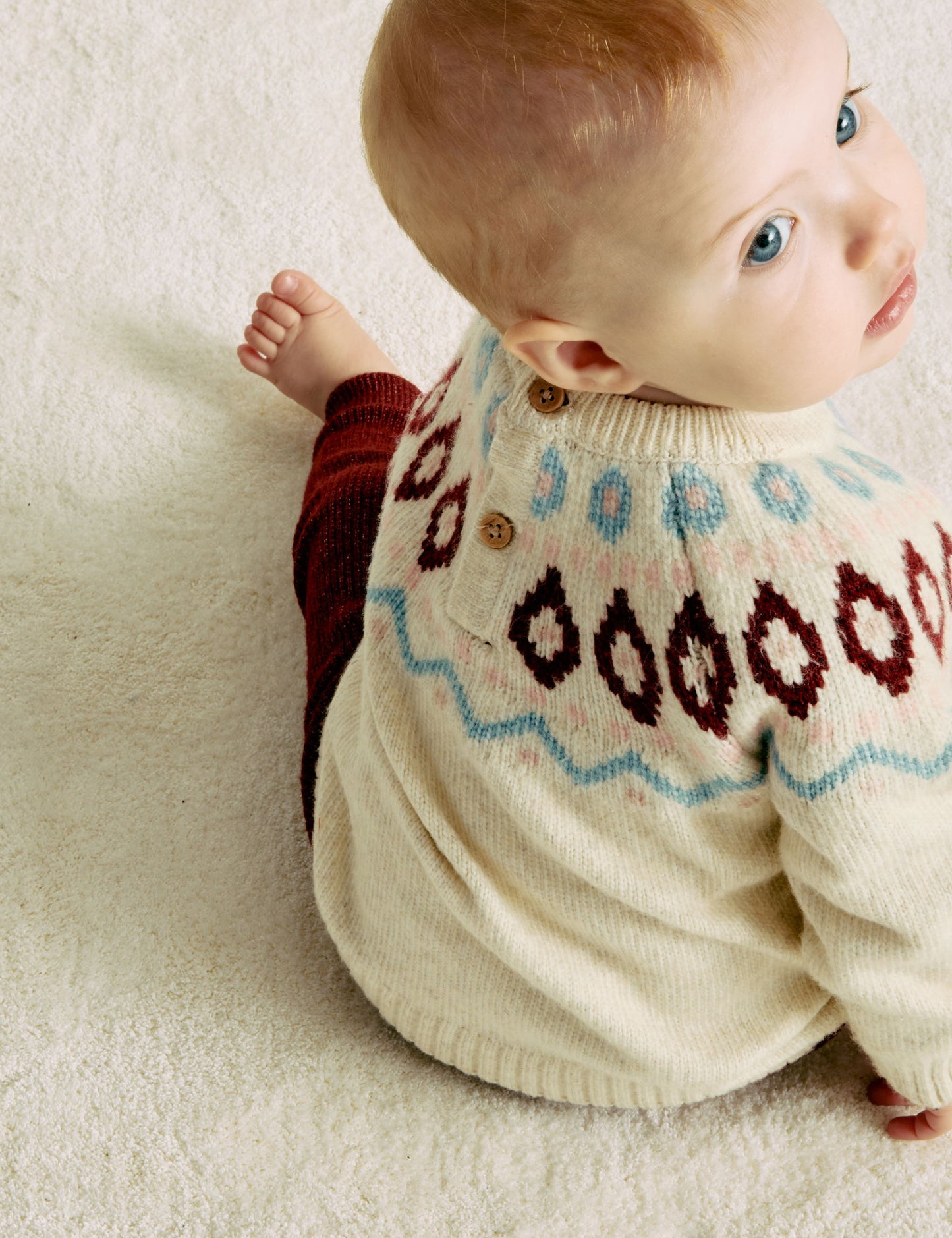 Fair Isle Desenli Triko Kazak (0–3 Yaş)