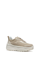 Geox Kadın Bej D Xtors D - Mesh + Geobuck Bağcıklı Kalın Tabanlı Sneaker