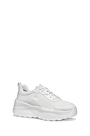 Geox Kadın Beyaz D Xtors D - Mesh + Geobuck Bağcıklı Kalın Tabanlı Sneaker
