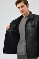 Muller-x Erkek Siyah Deri Ceket