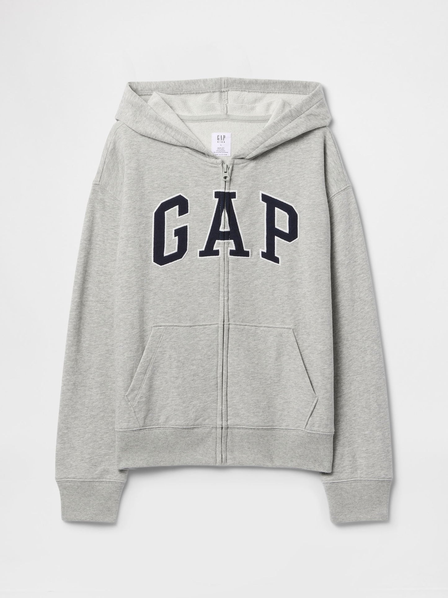 Gri Gap Logo Relaxed Fermuarlı Sweatshirt