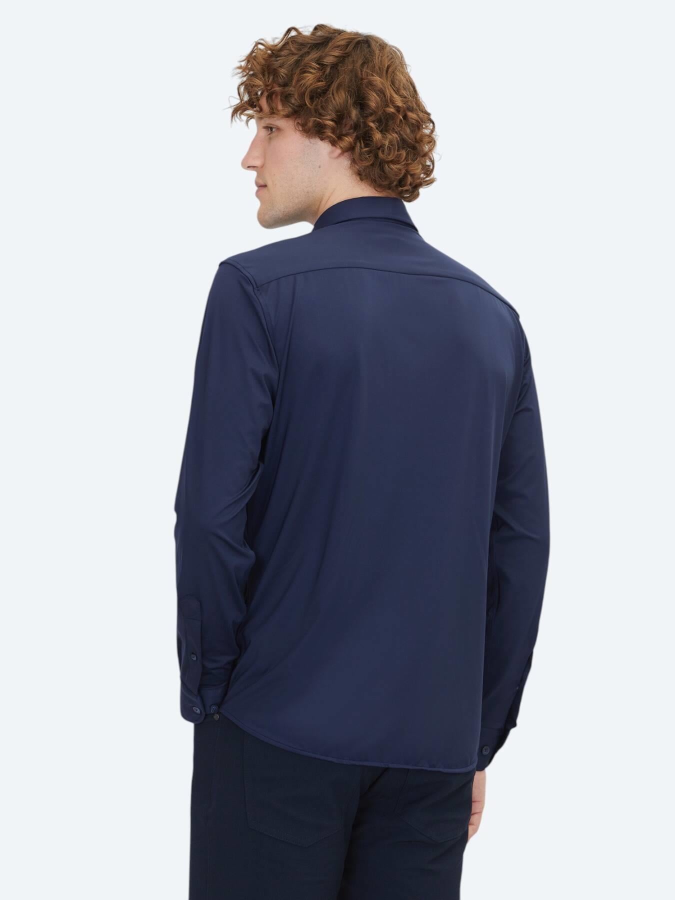 Lacivert Regular Fit Uzun Casual Gömlek