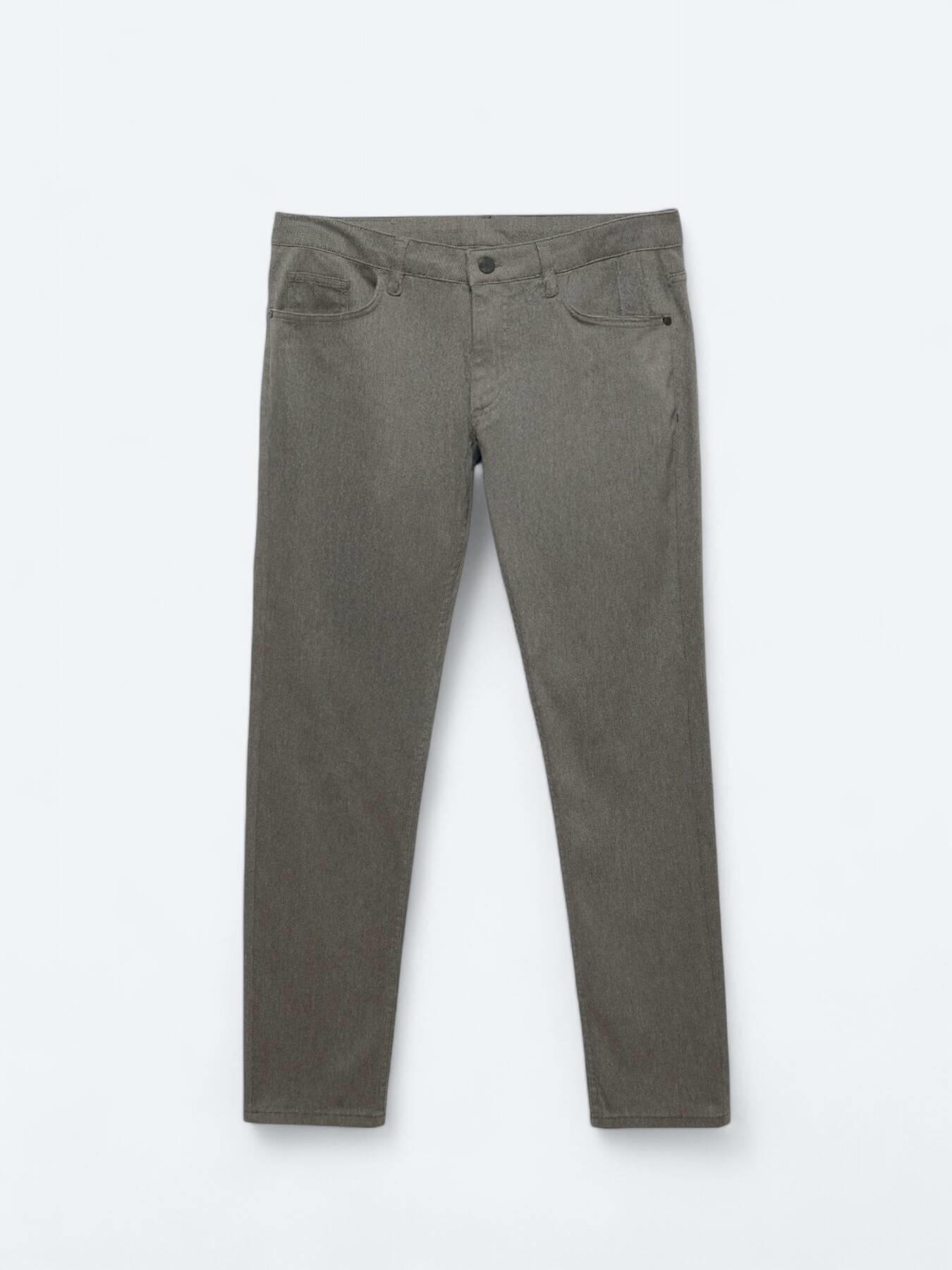 Açık Kahve Dokuma Slim Fit Casual Pamuk Karışımlı Pantolon