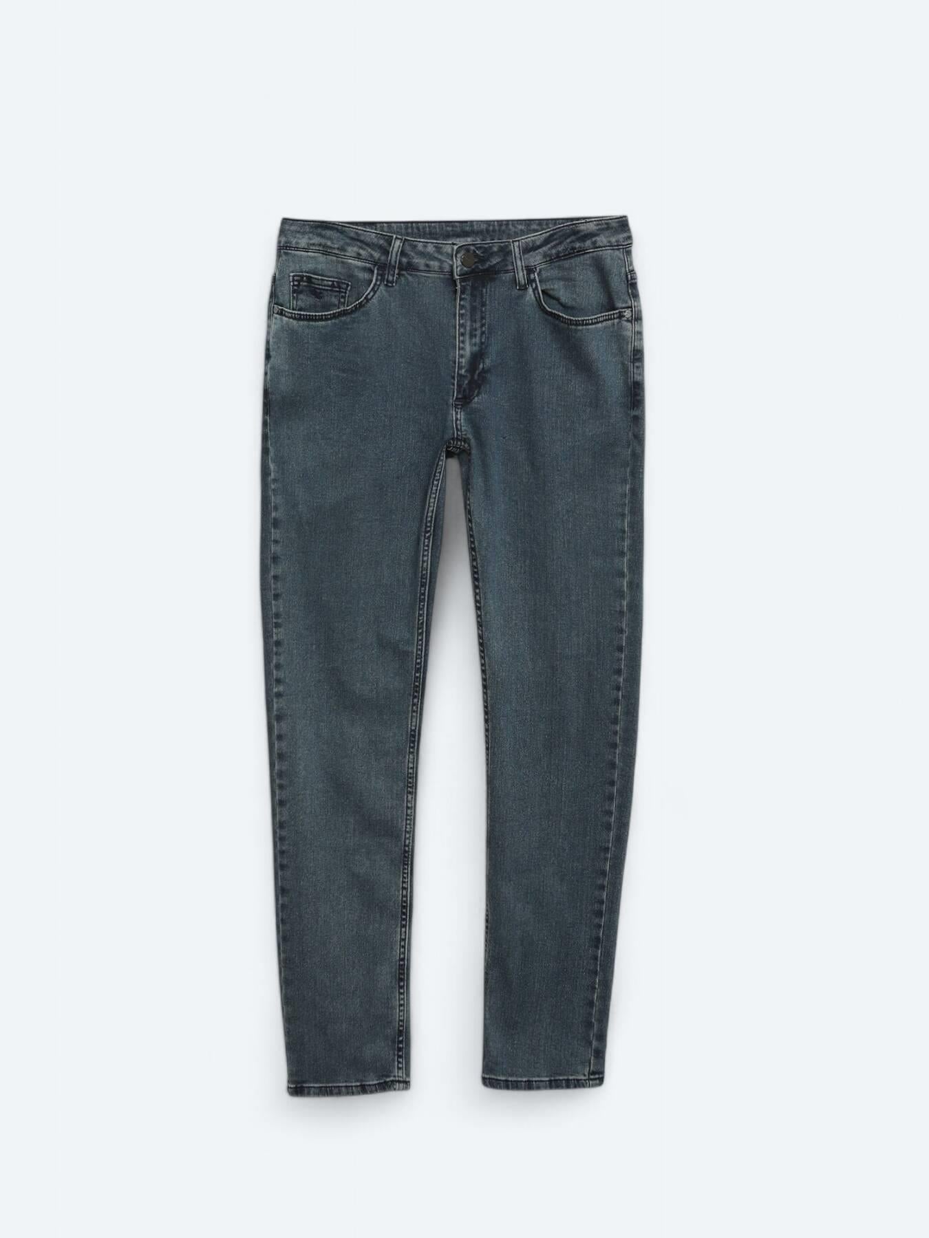 Lacivert Slim Fit Denim Pamuk Karışımlı Pantolon