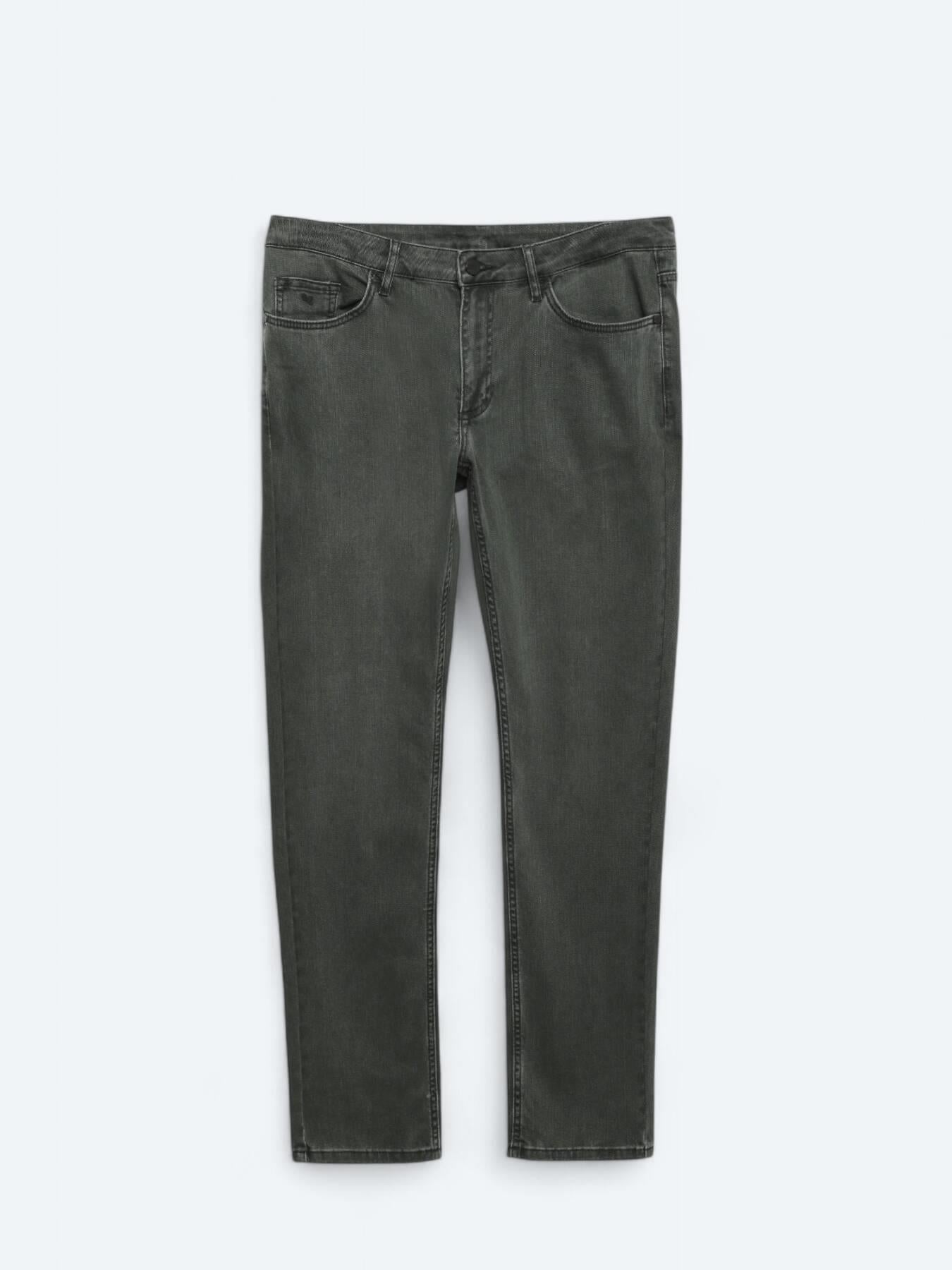 Haki Slim Fit Denim Pamuk Karışımlı Pantolon