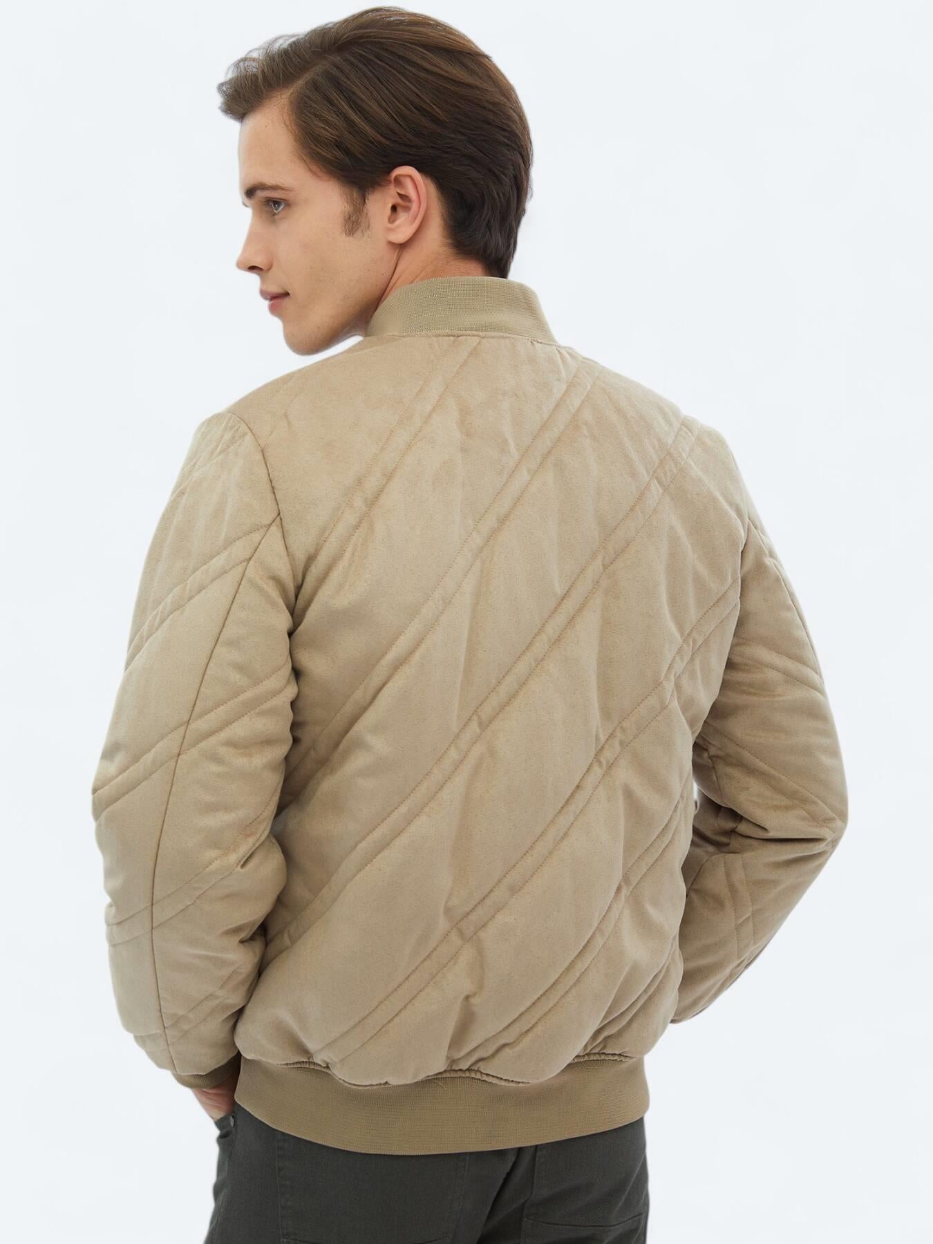 Bej Regular Fit Dik Yaka Casual Dokuma Mont