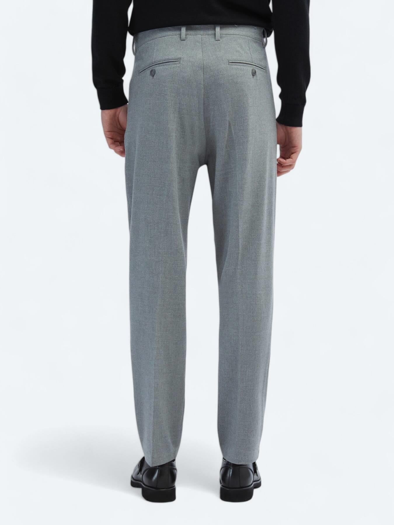 Gri Dokuma Carrot Fit Casual Pantolon