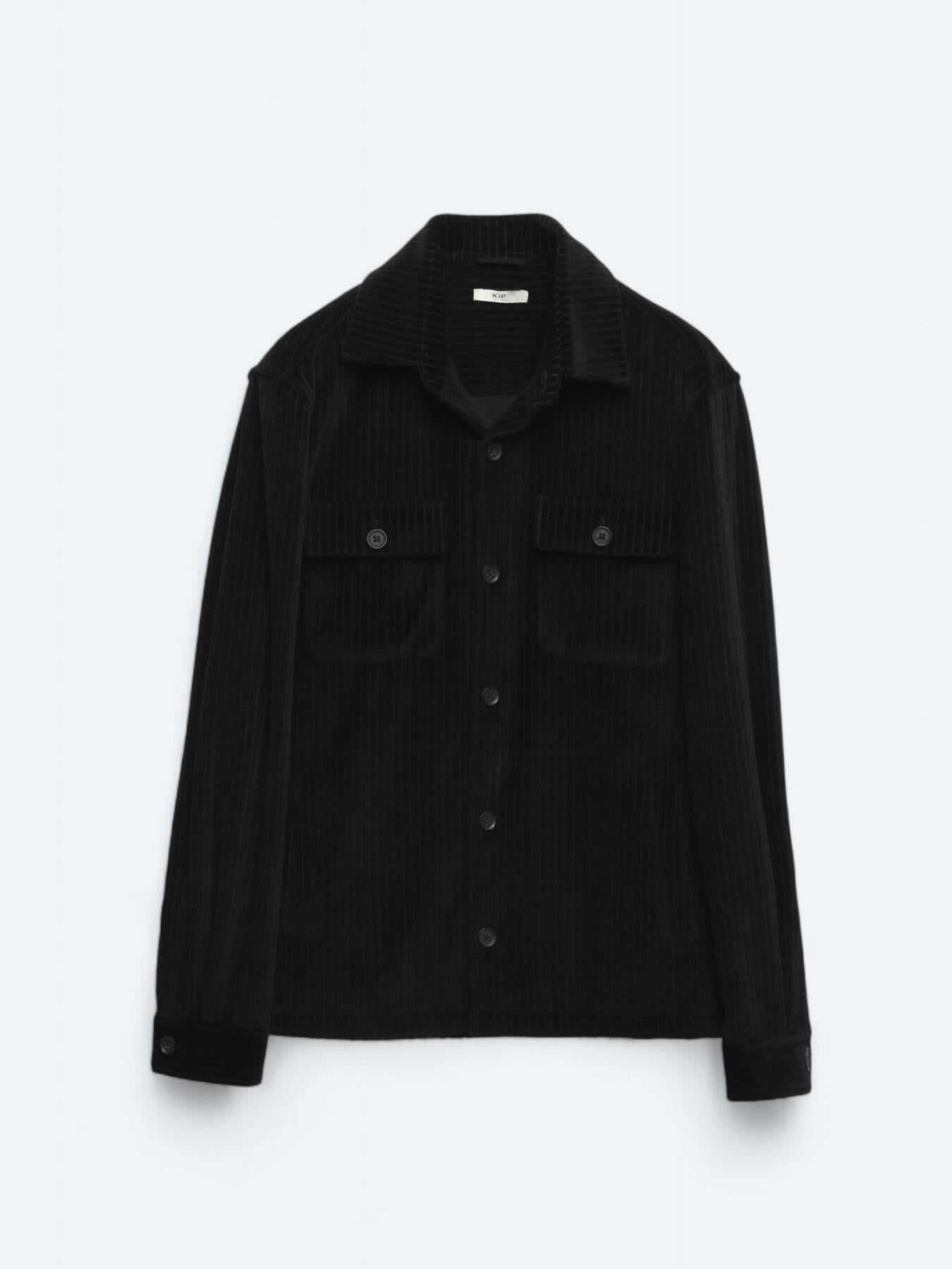 Siyah Düz Oversize Fit Pamuk Karışımlı Overshırt