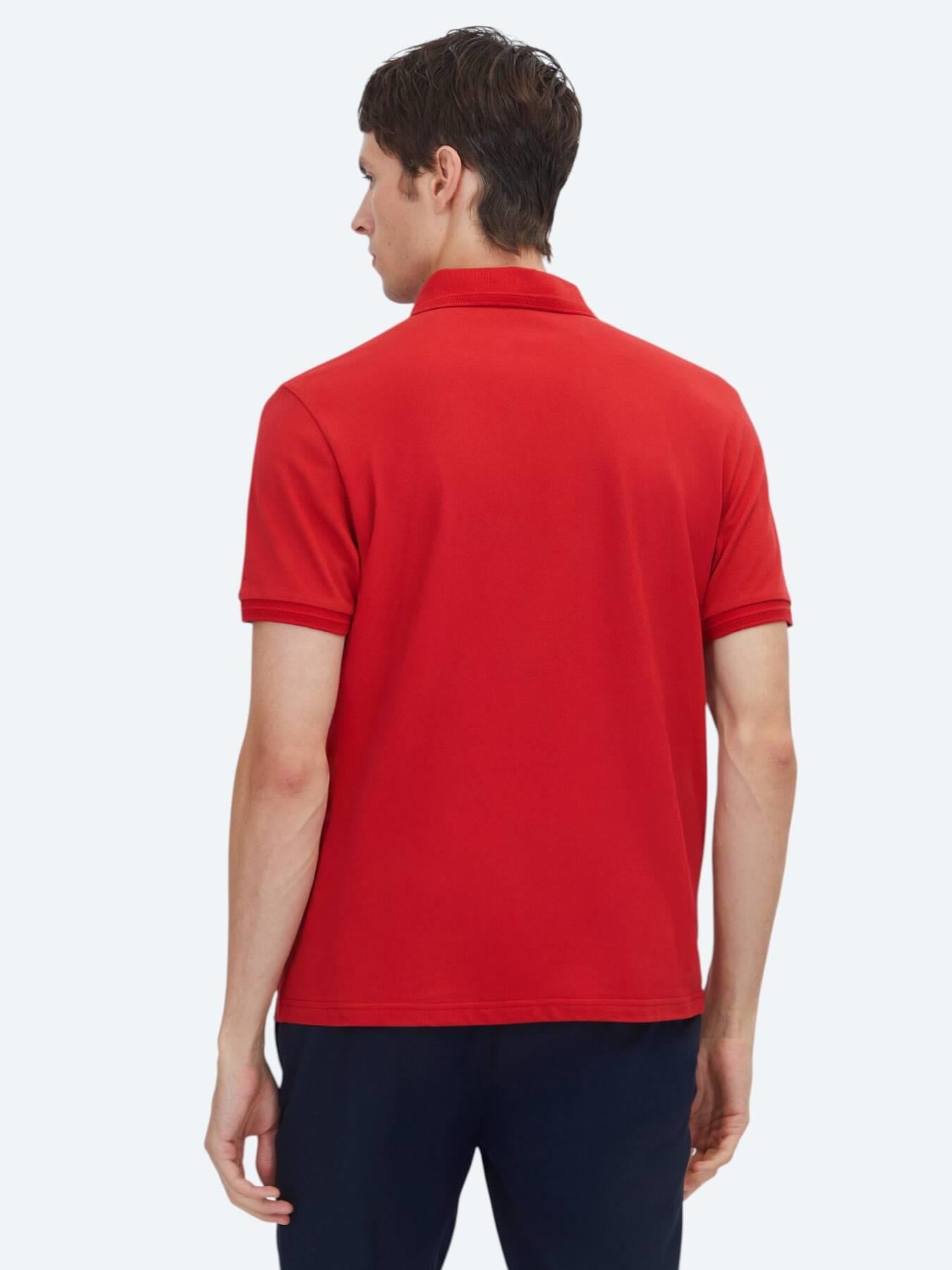 Kırmızı Düz %100 Pamuk T-shirt