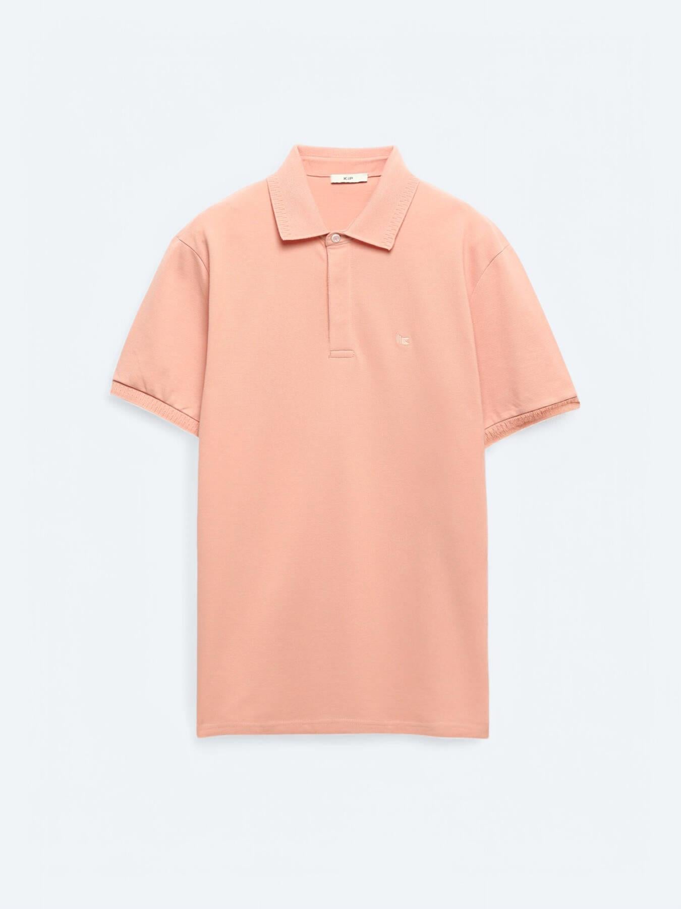 Somon Düz Polo Yaka %100 Pamuk T-shirt
