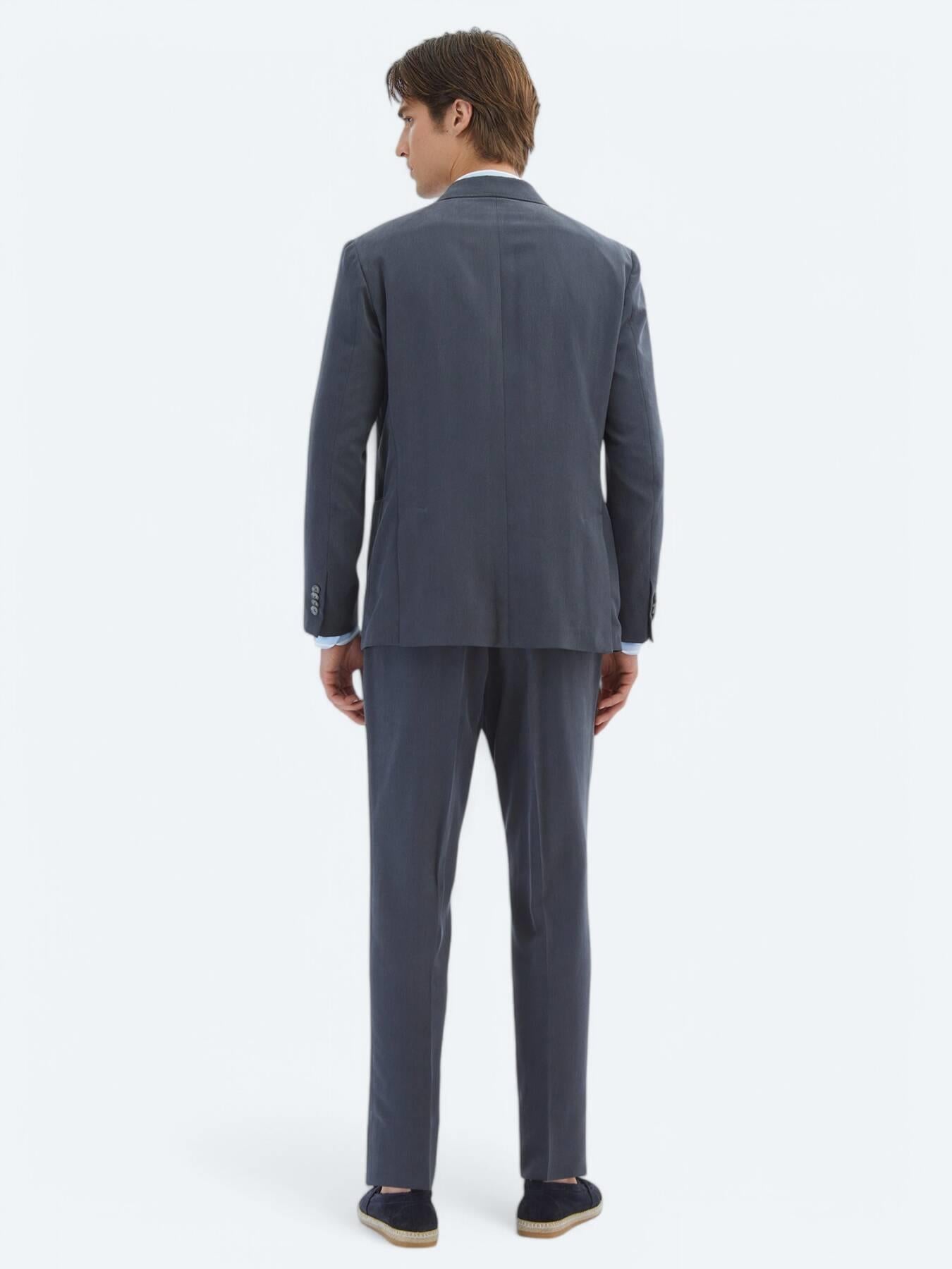 Antrasit Düz Modern Fit Takım Elbise
