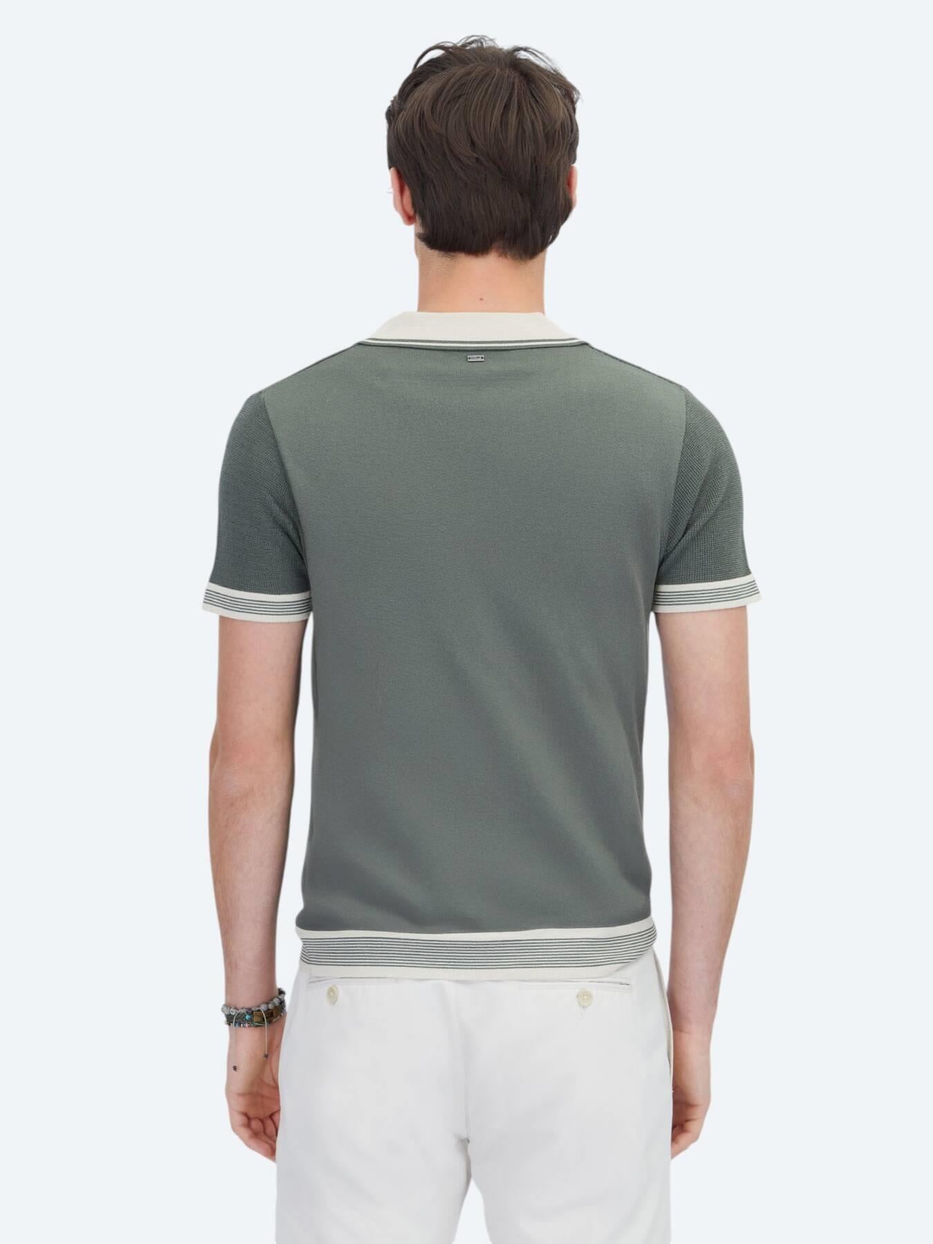 Haki Polo Yaka Desenli Triko