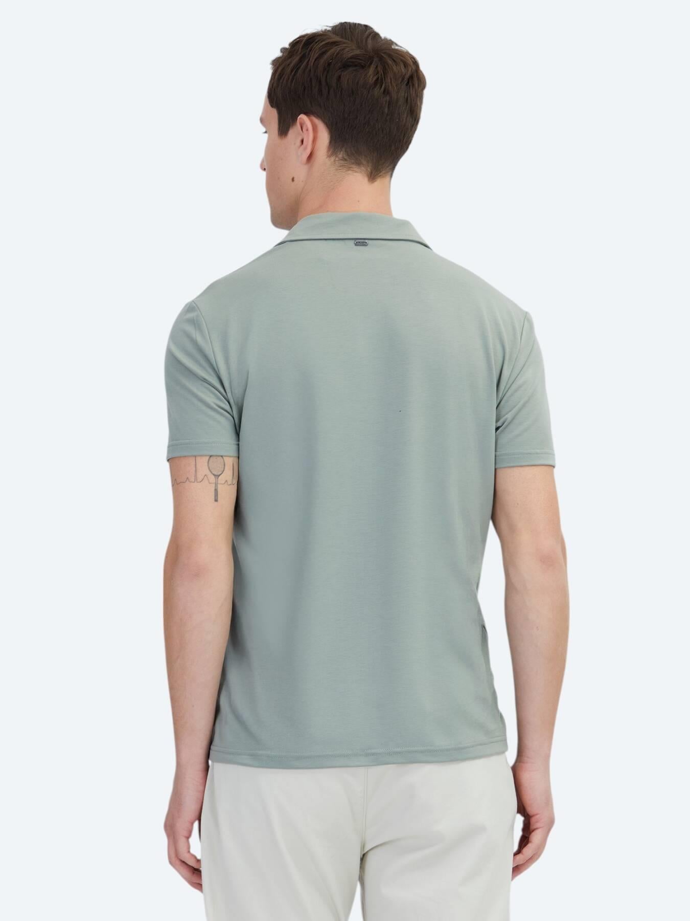 Haki Düz Çevre Dostu Polo Yaka T-shirt