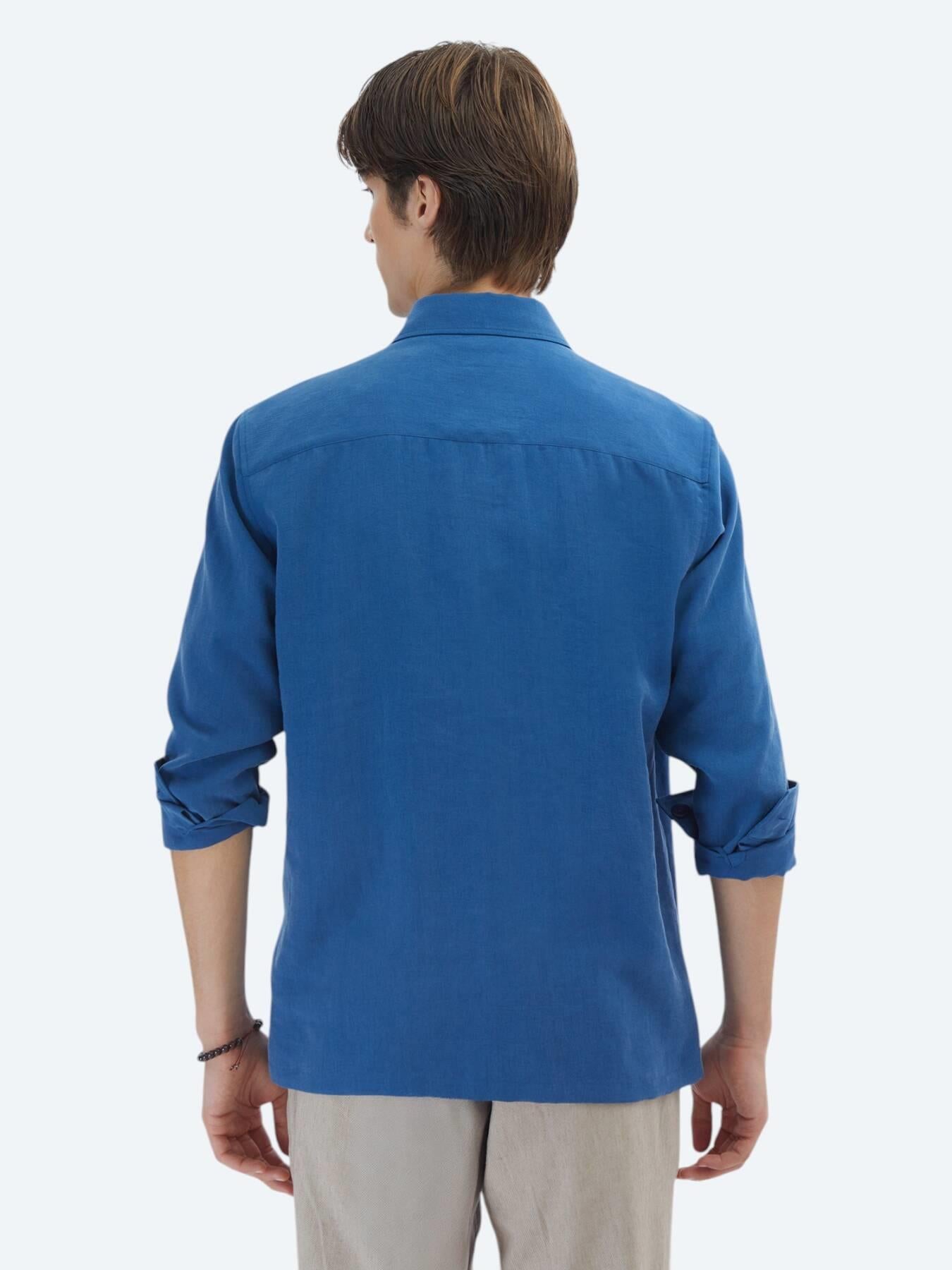 Indigo Regular Fit Dokuma Overshırt
