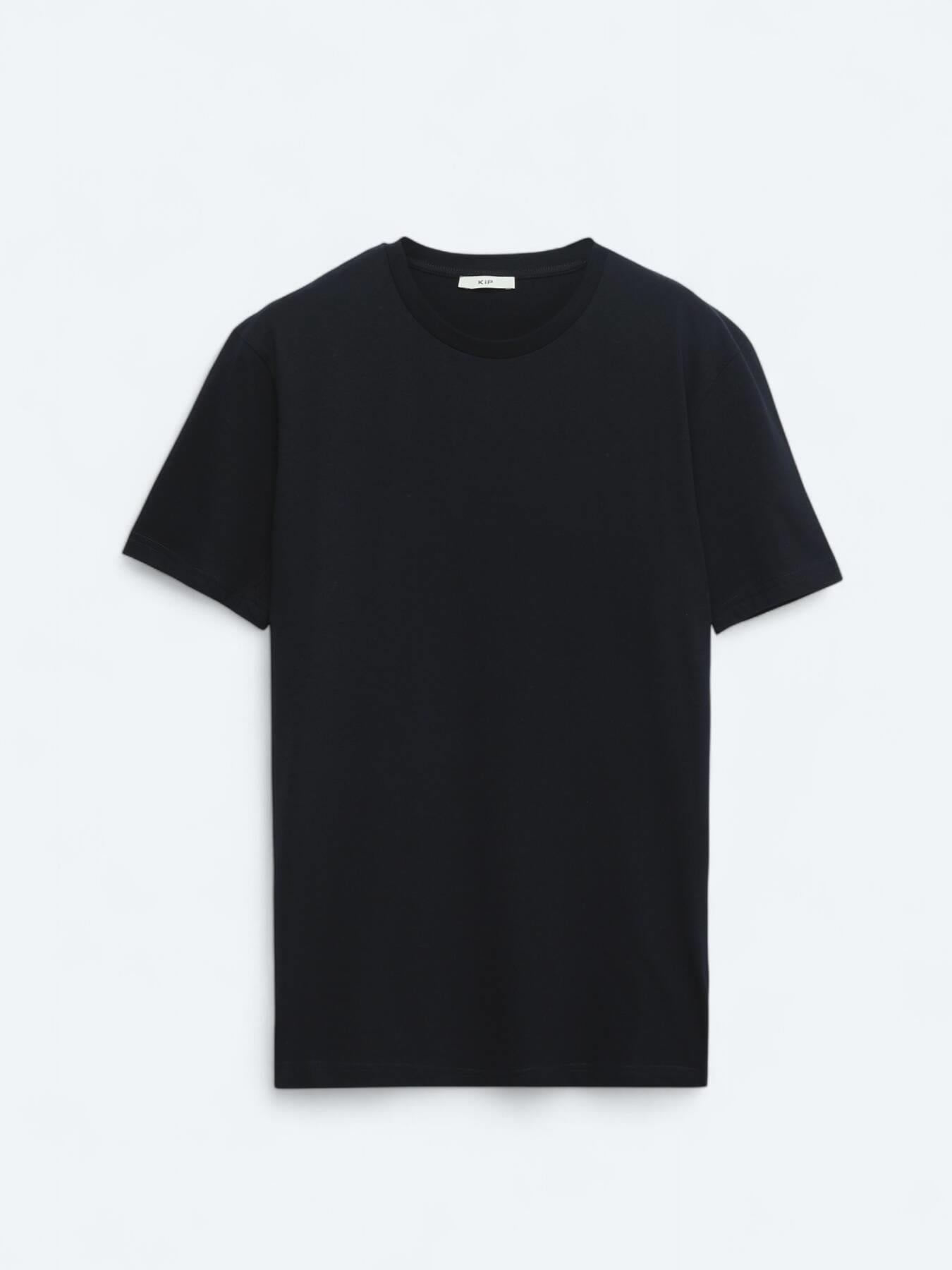 Lacivert Düz Bisiklet Yaka %100 Pamuk T-shirt