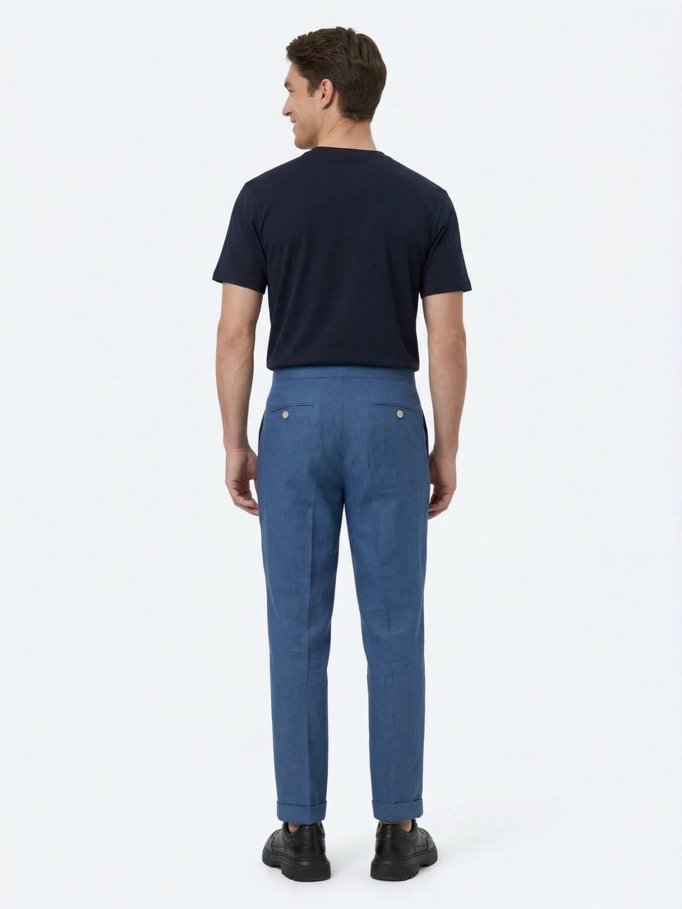 Indigo Dokuma Carrot Fit Casual Pamuk Karışımlı Pantolon