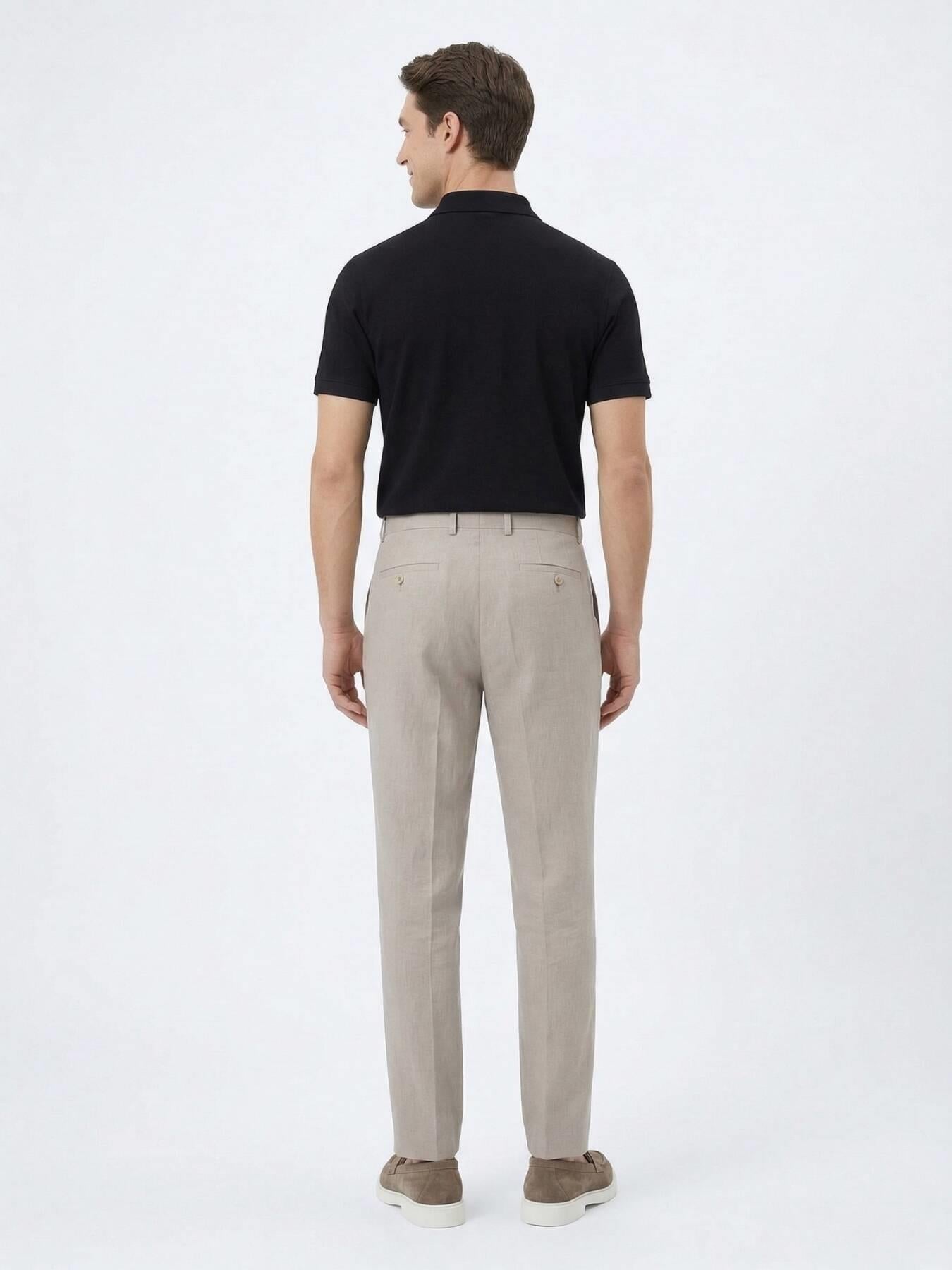 Koyu Vizon Dokuma Carrot Fit Casual Pamuk Karışımlı Pantolon