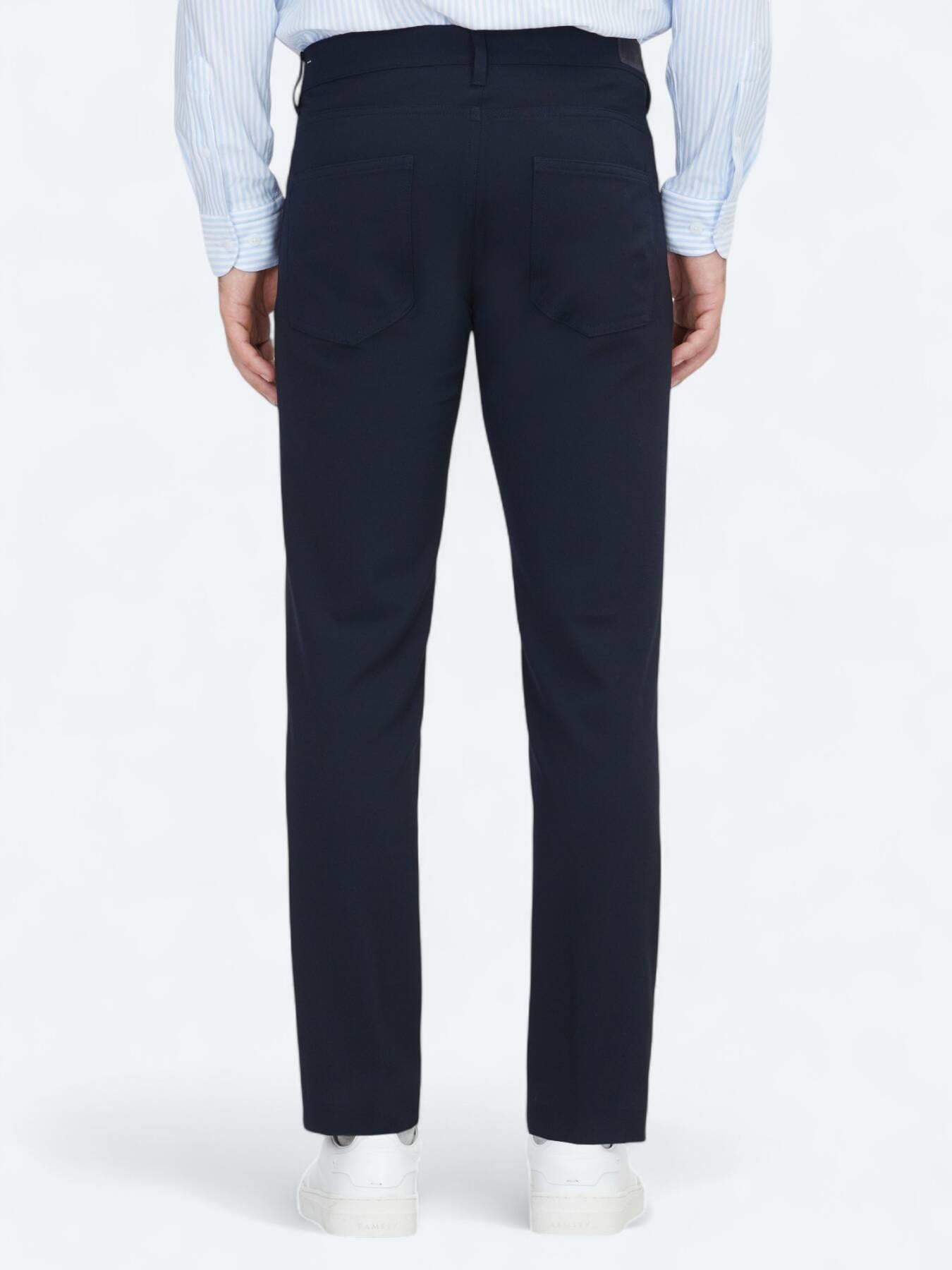 Lacivert Dokuma Slim Fit Casual Pantolon