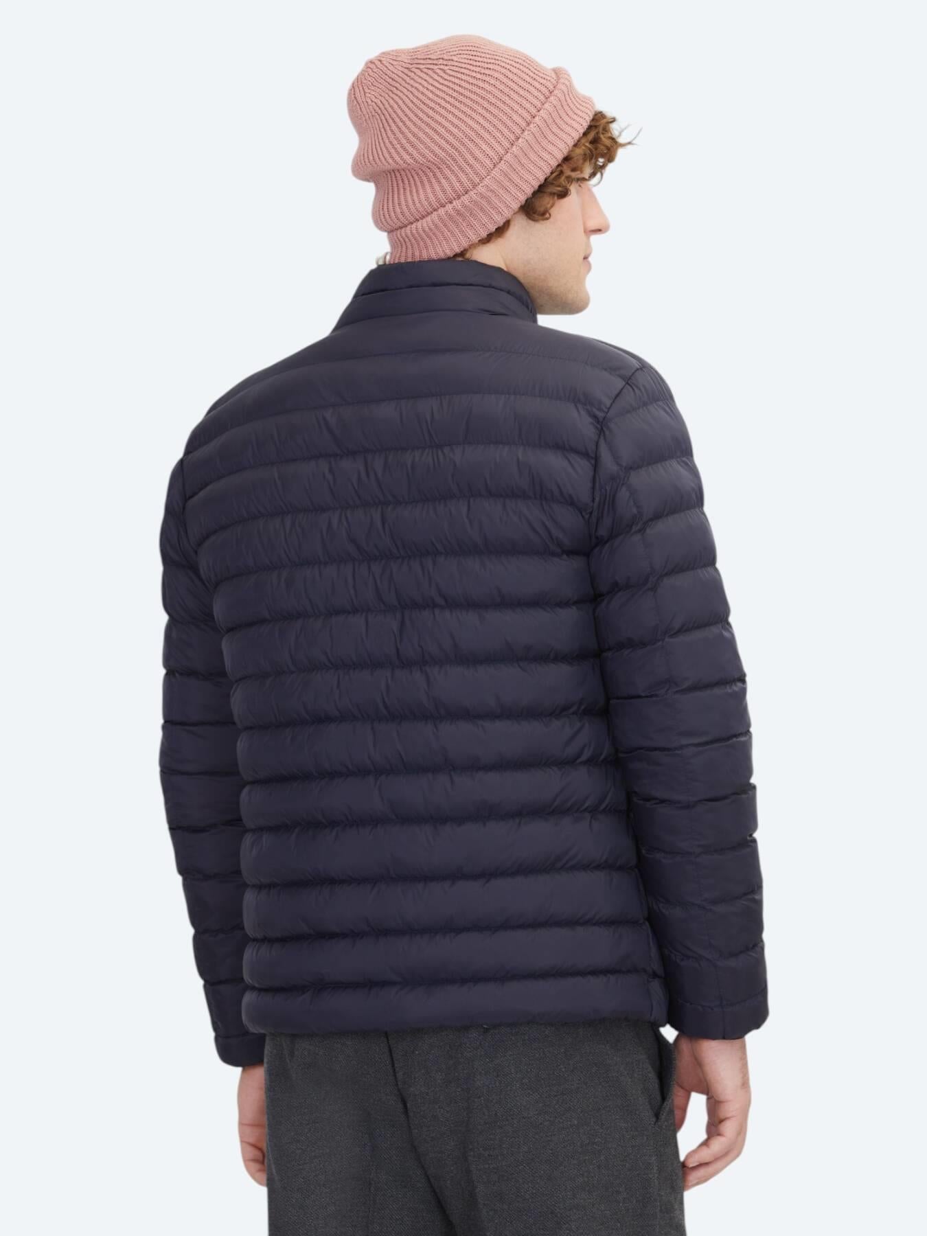 Lacivert Regular Fit Dik Yaka Casual Dokuma Mont