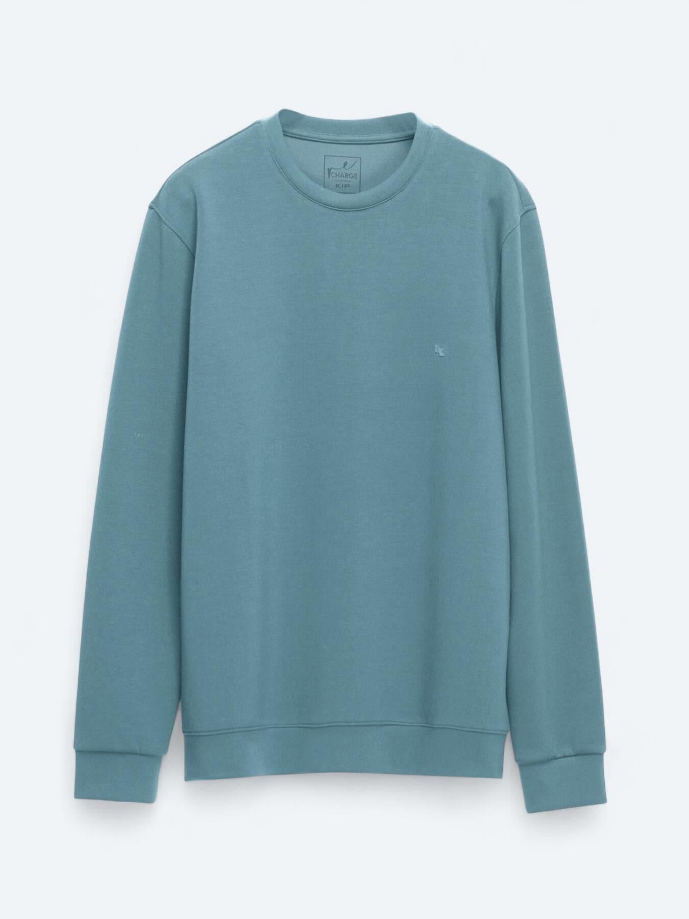 Indigo Bisiklet Yaka Sweatshırt