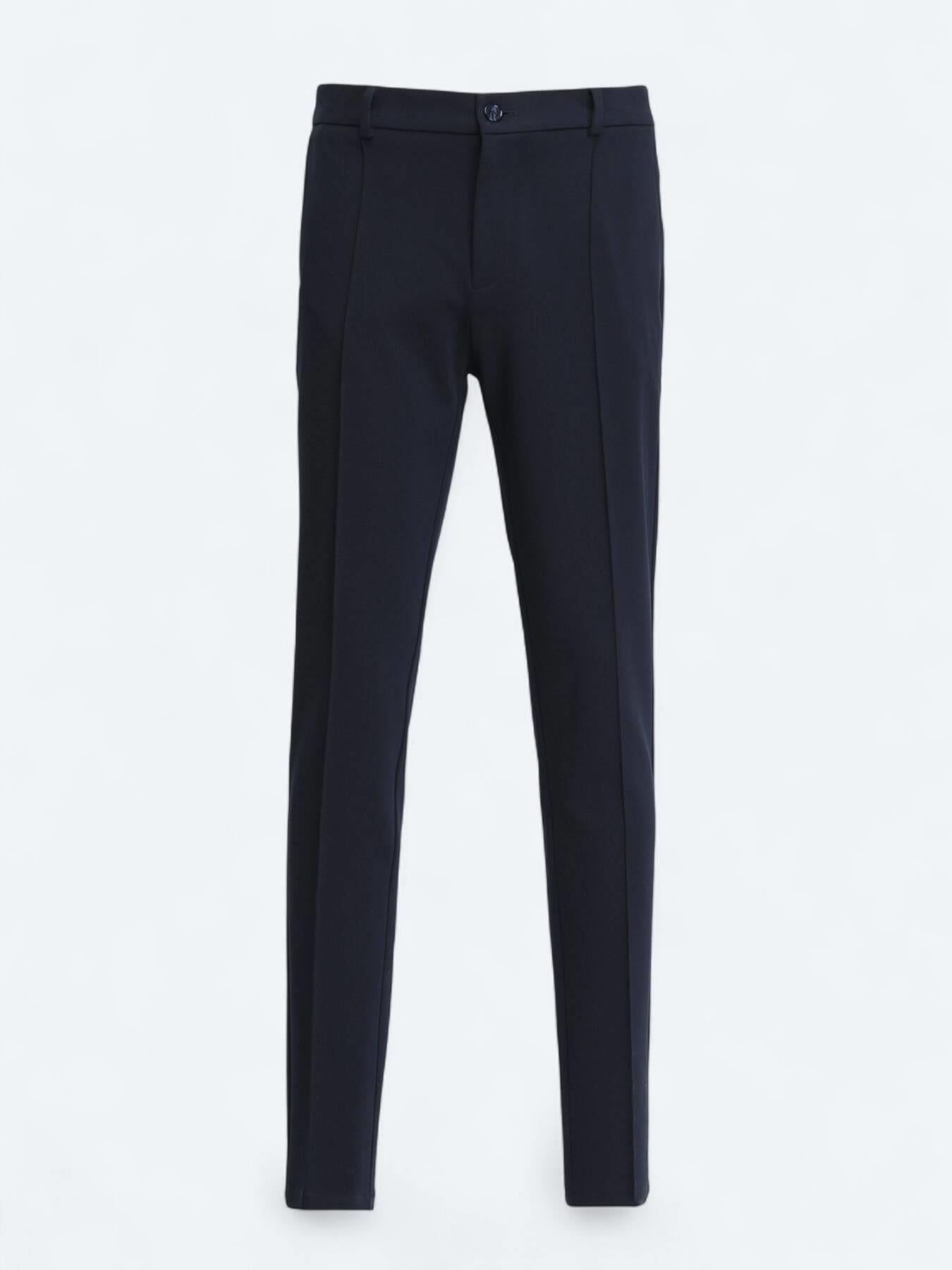 Lacivert Dokuma Jogging Fit Casual Pamuk Karışımlı Pantolon