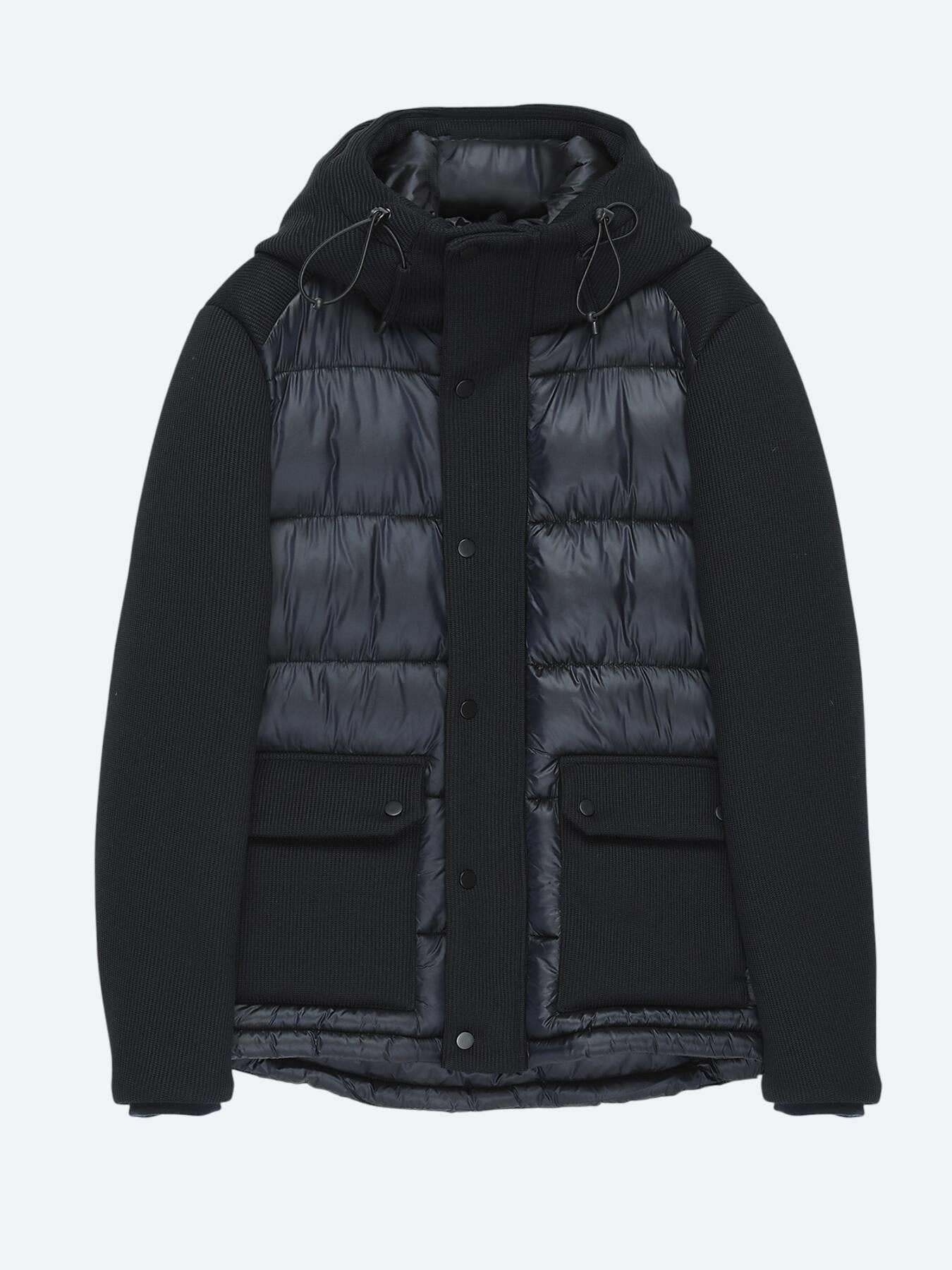 Lacivert Regular Fit Kapüşonlu Casual Dokuma Mont