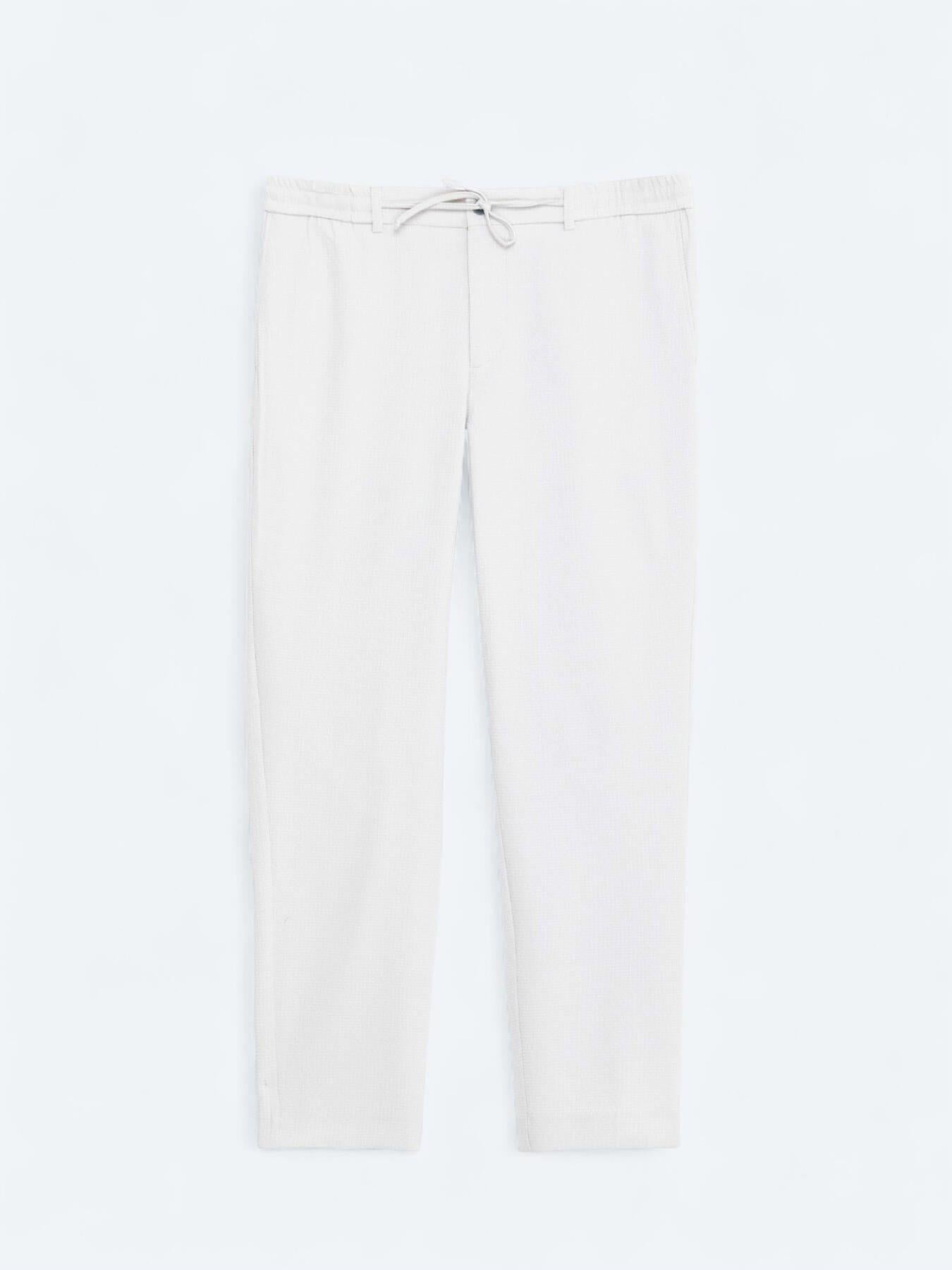 Açık Gri Düz Dokuma Jogging Fit Casual Pantolon