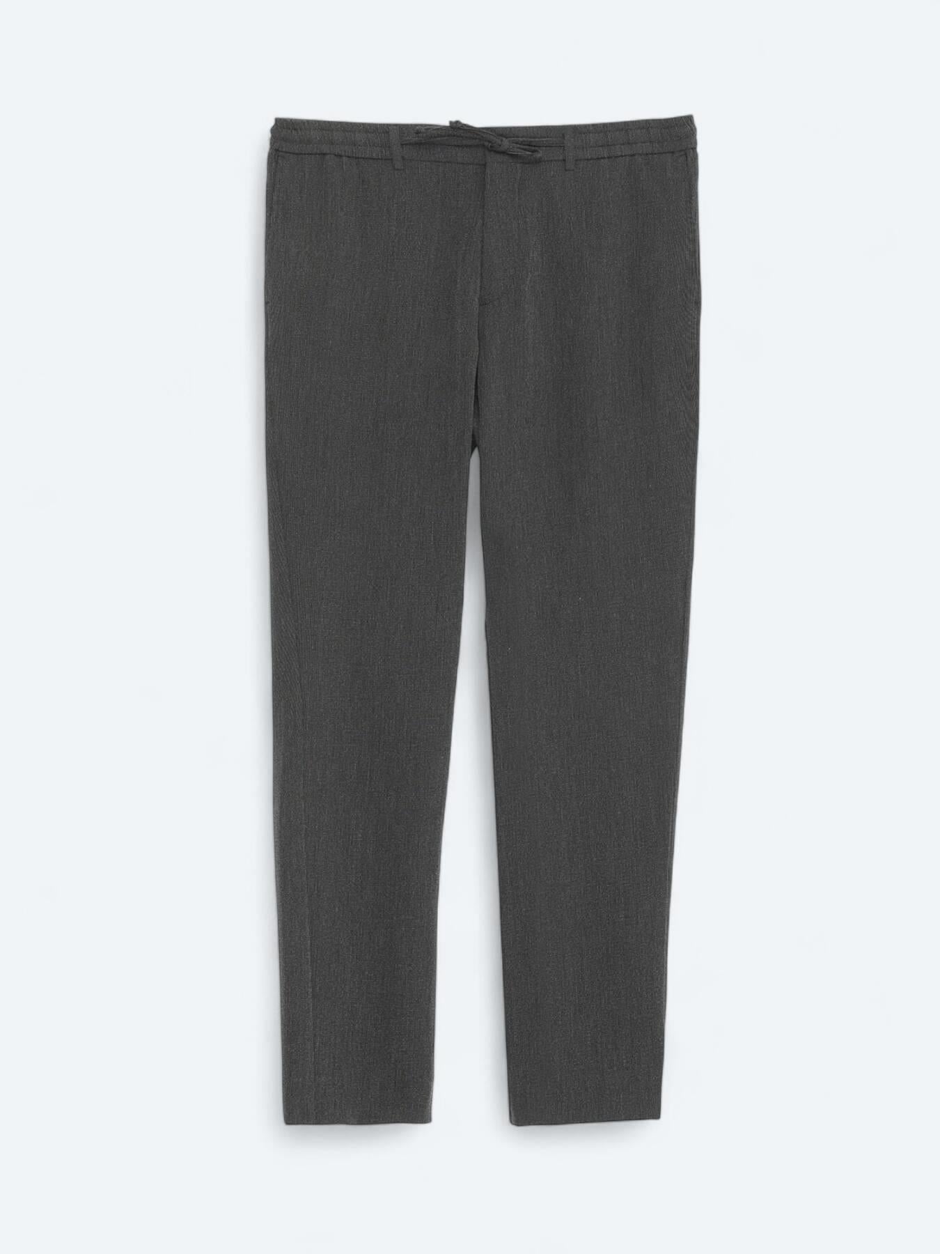 Siyah Çizgili Dokuma Jogging Fit Casual Pantolon
