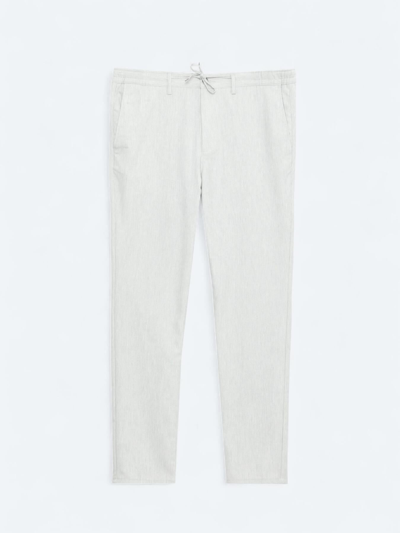 Gri Düz Dokuma Jogging Fit Casual Pantolon