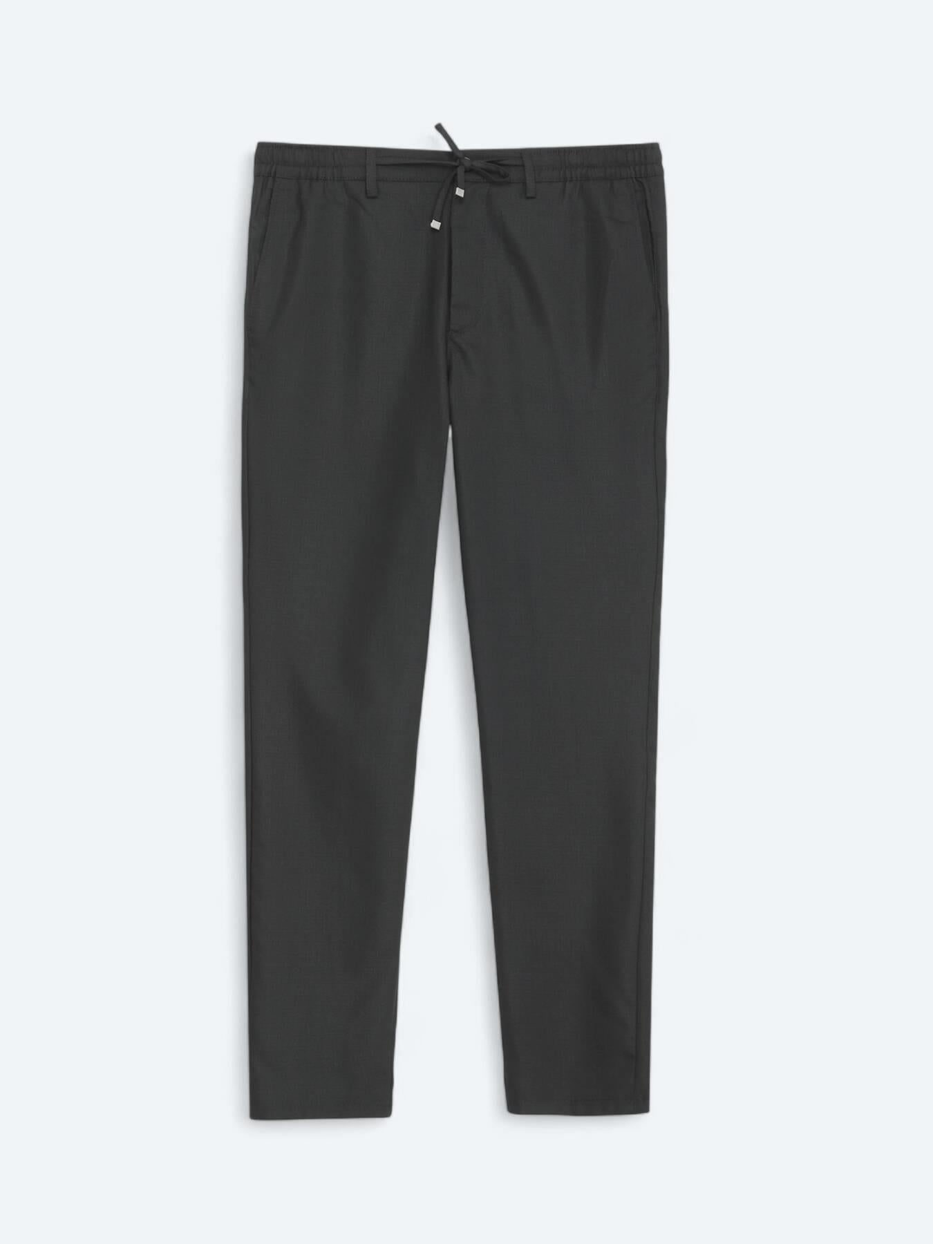 Siyah Düz Dokuma Jogging Fit Casual Pantolon
