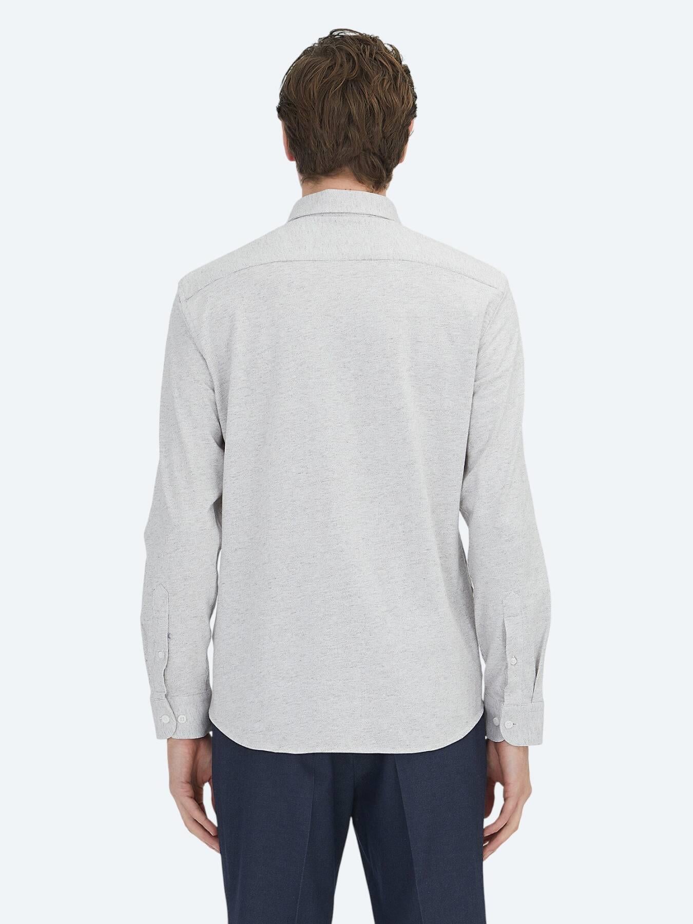 Vizon Çizgili Regular Fit Uzun Dokuma Casual %100 Pamuk Gömlek