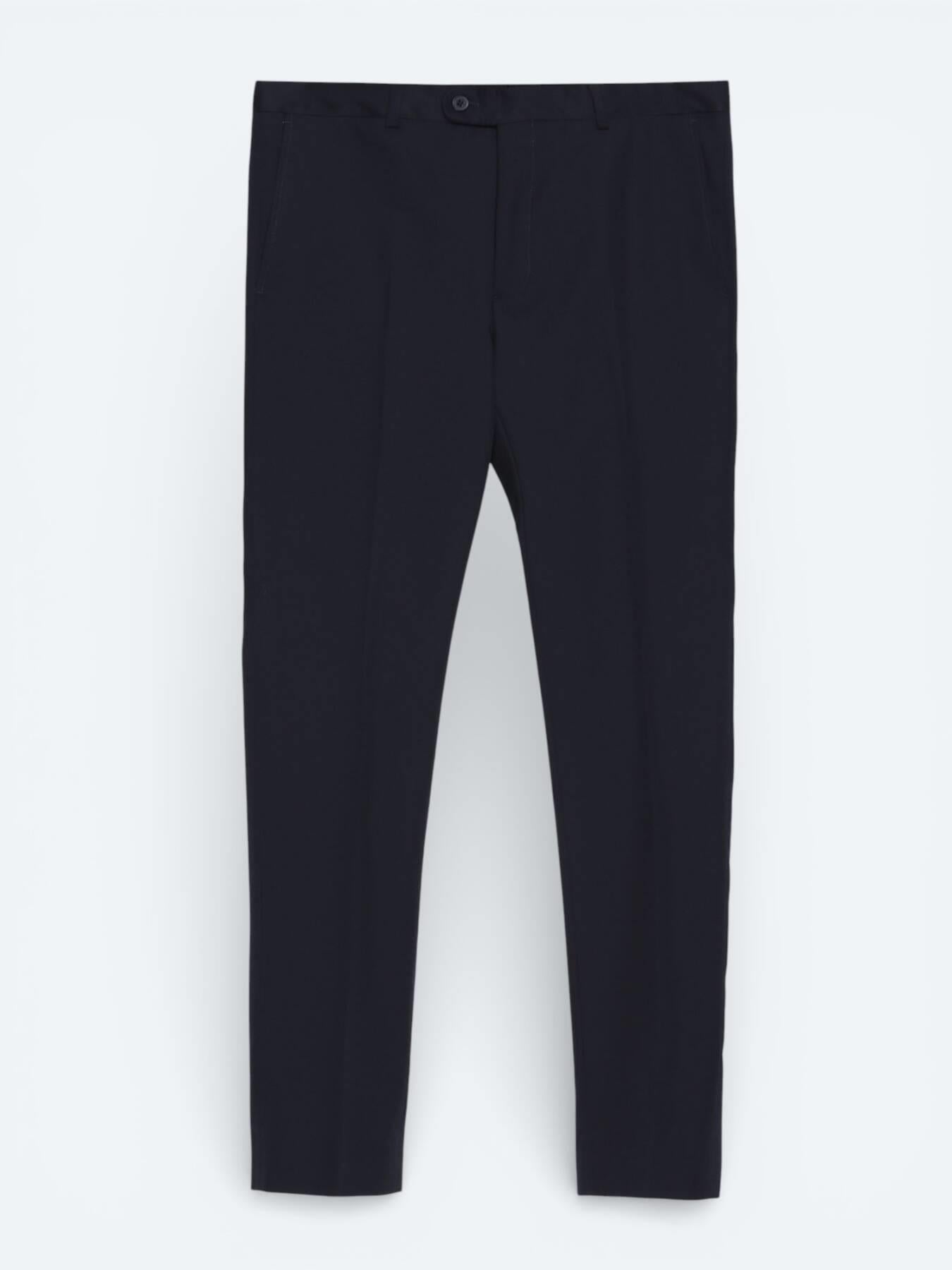Lacivert Düz Zeroweight Slim Fit Yün Karışımlı Takım Elbise