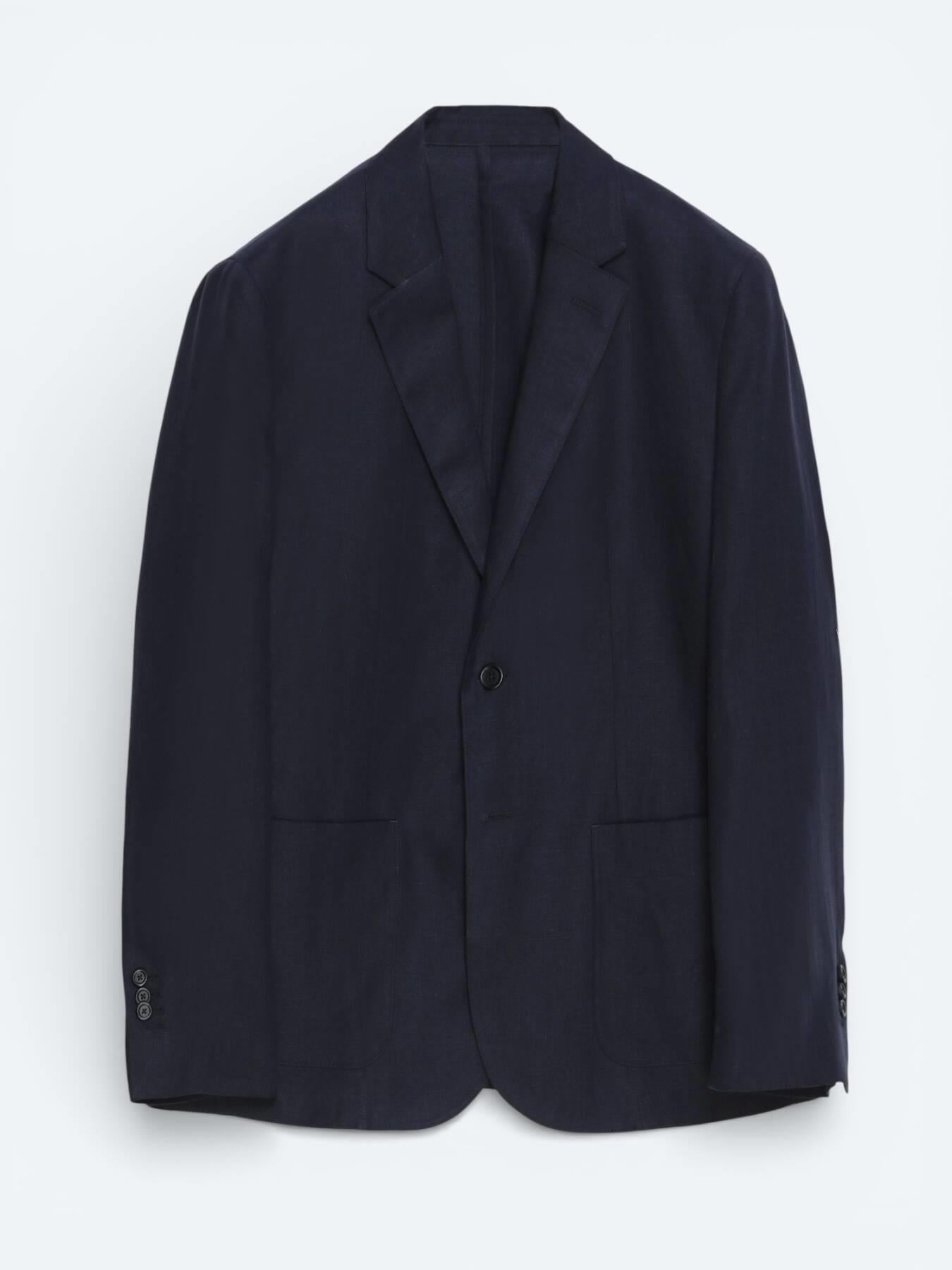 Renkli Mikro Modern Fit %100 Keten Ceket