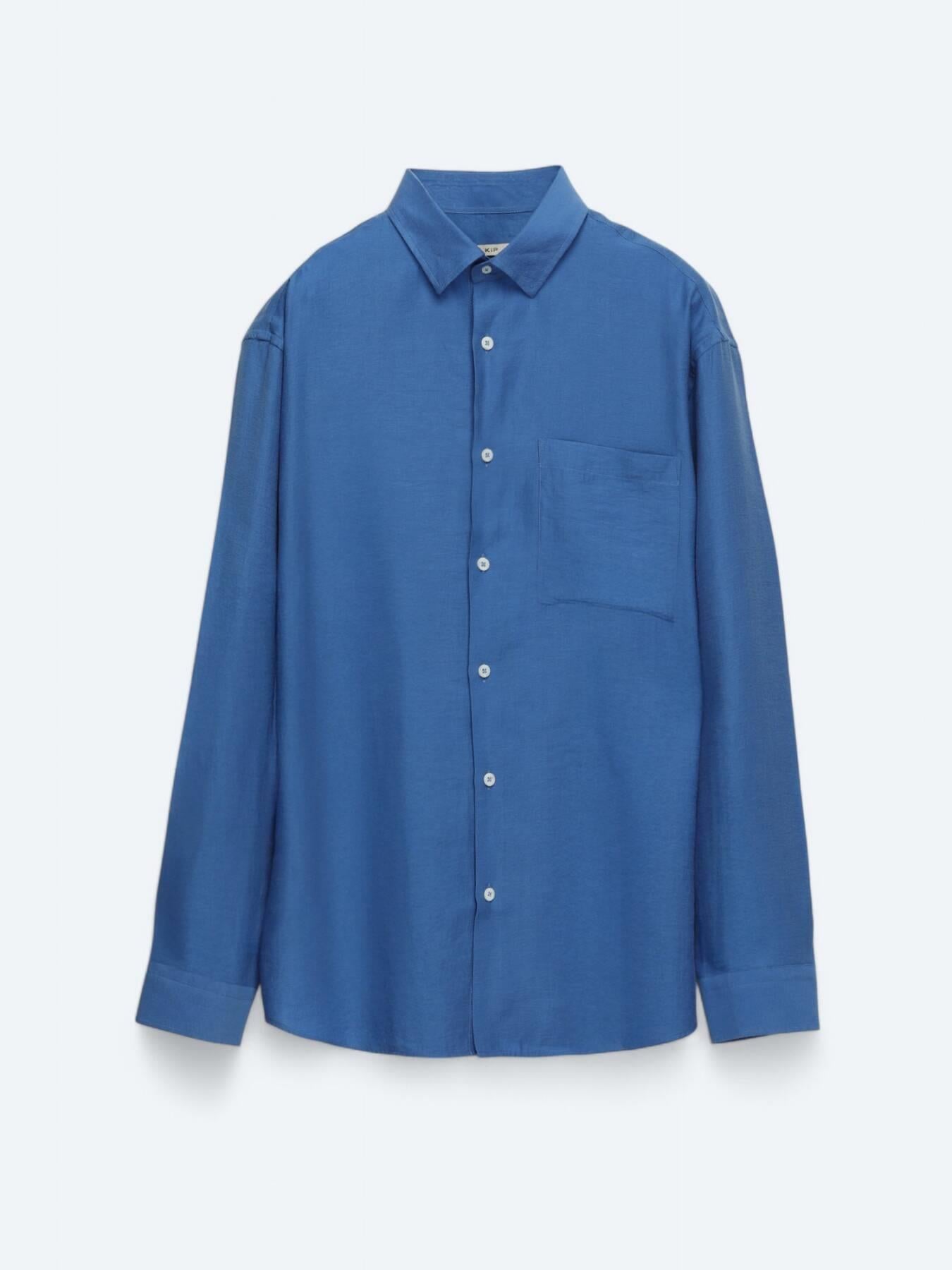 Saks Düz Oversize Fit Uzun Dokuma Casual Gömlek