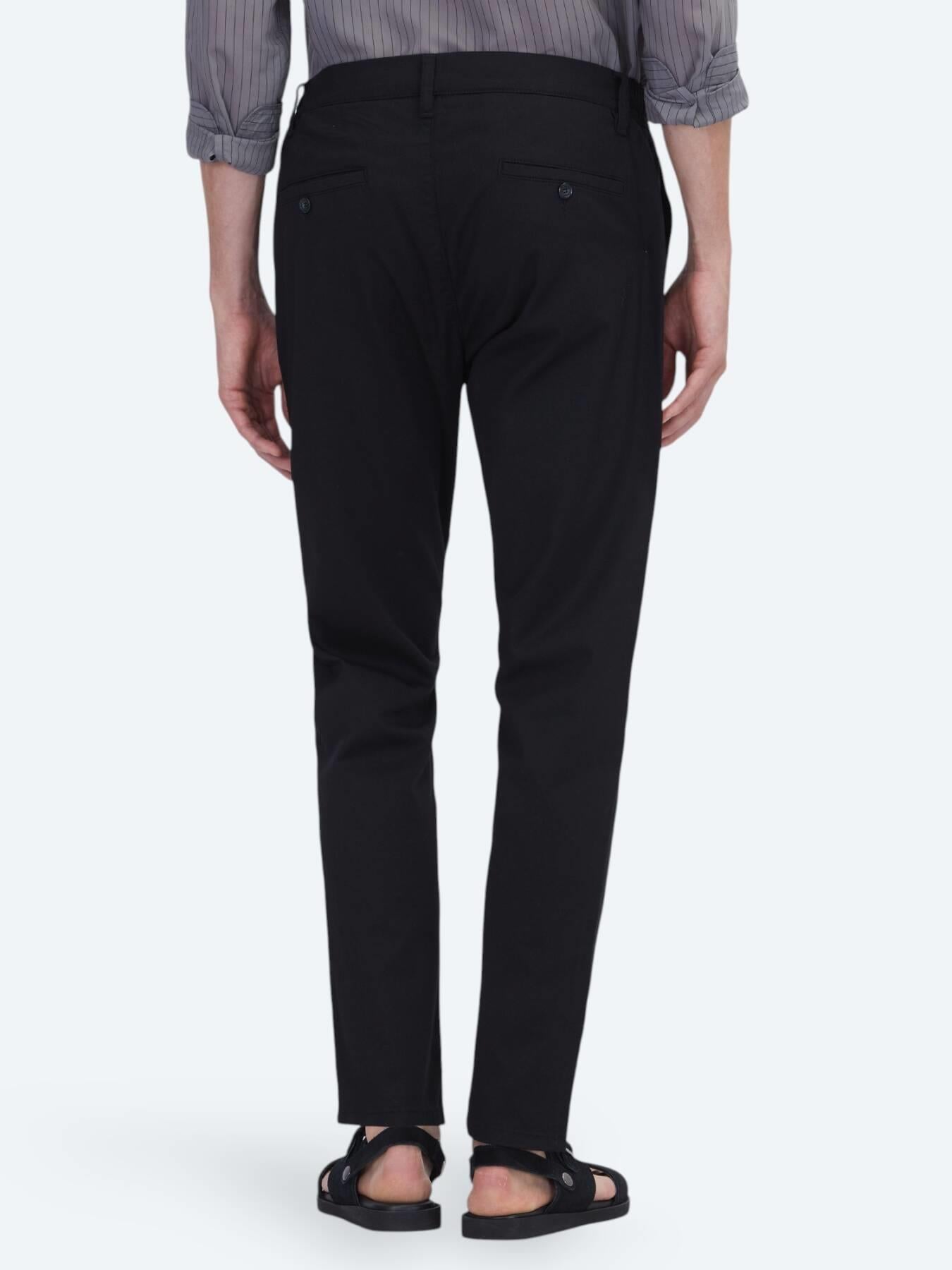 Siyah Dokuma Jogging Fit Casual Pamuk Karışımlı Pantolon