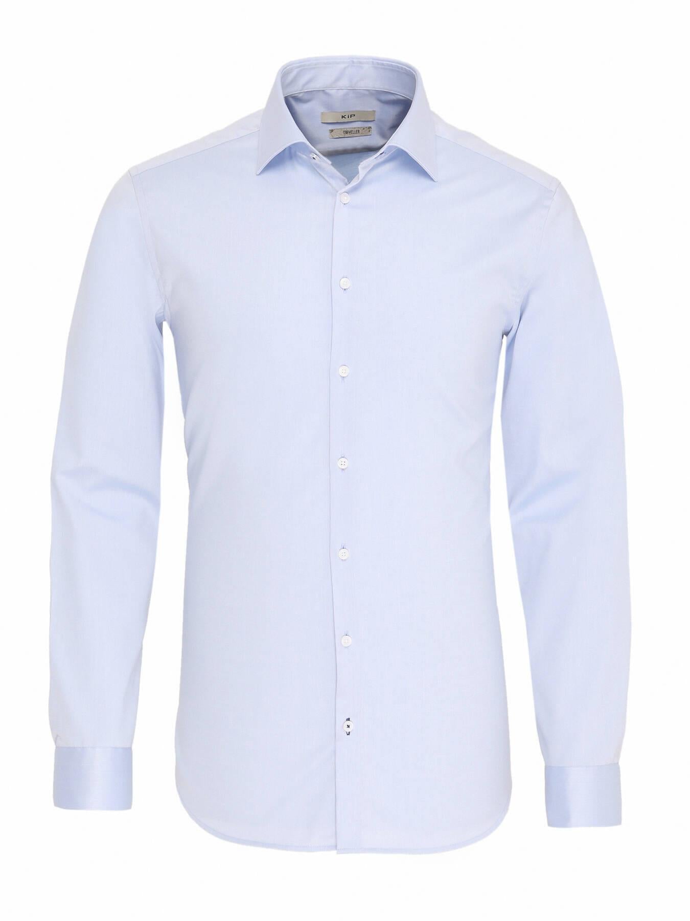 Mavi Düz Slim Fit Uzun Dokuma Klasik %100 Pamuk Gömlek