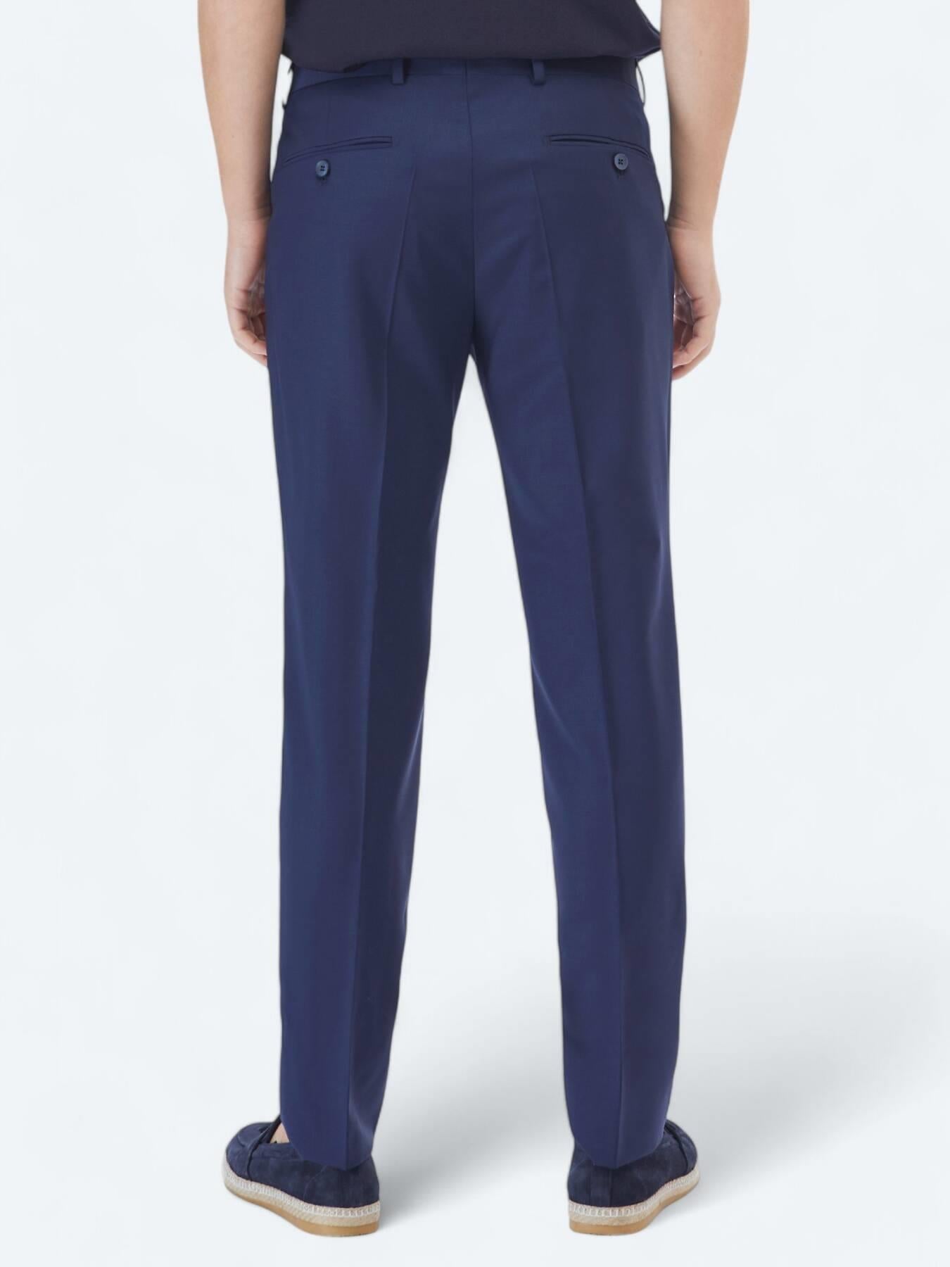 Saks Dokuma Fitted Fit Klasik Yün Karışımlı Pantolon
