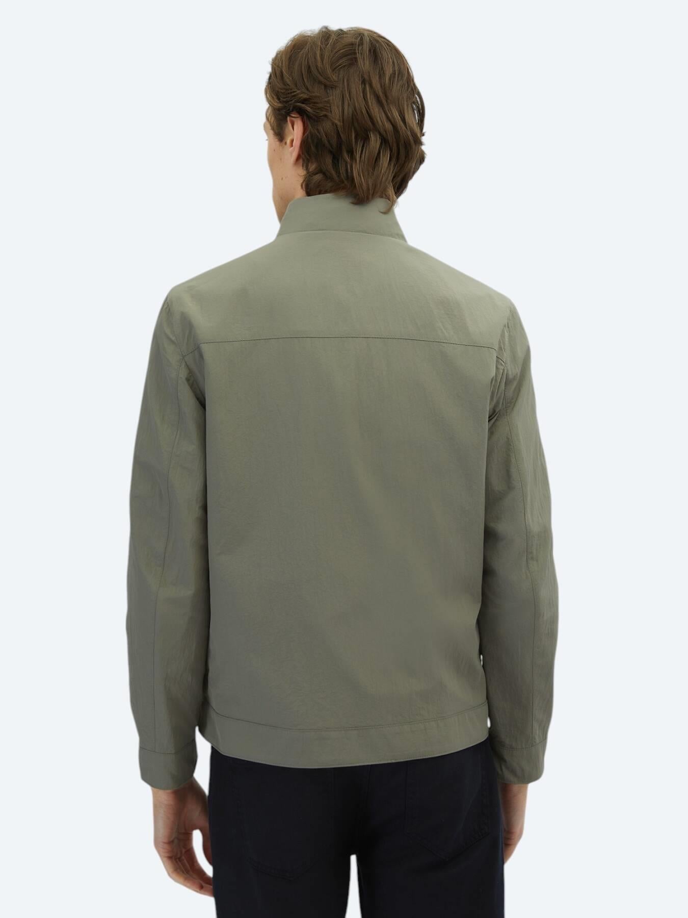 Gri Regular Fit Gizli Kapüşon Casual Dokuma Çift Taraflı Mont
