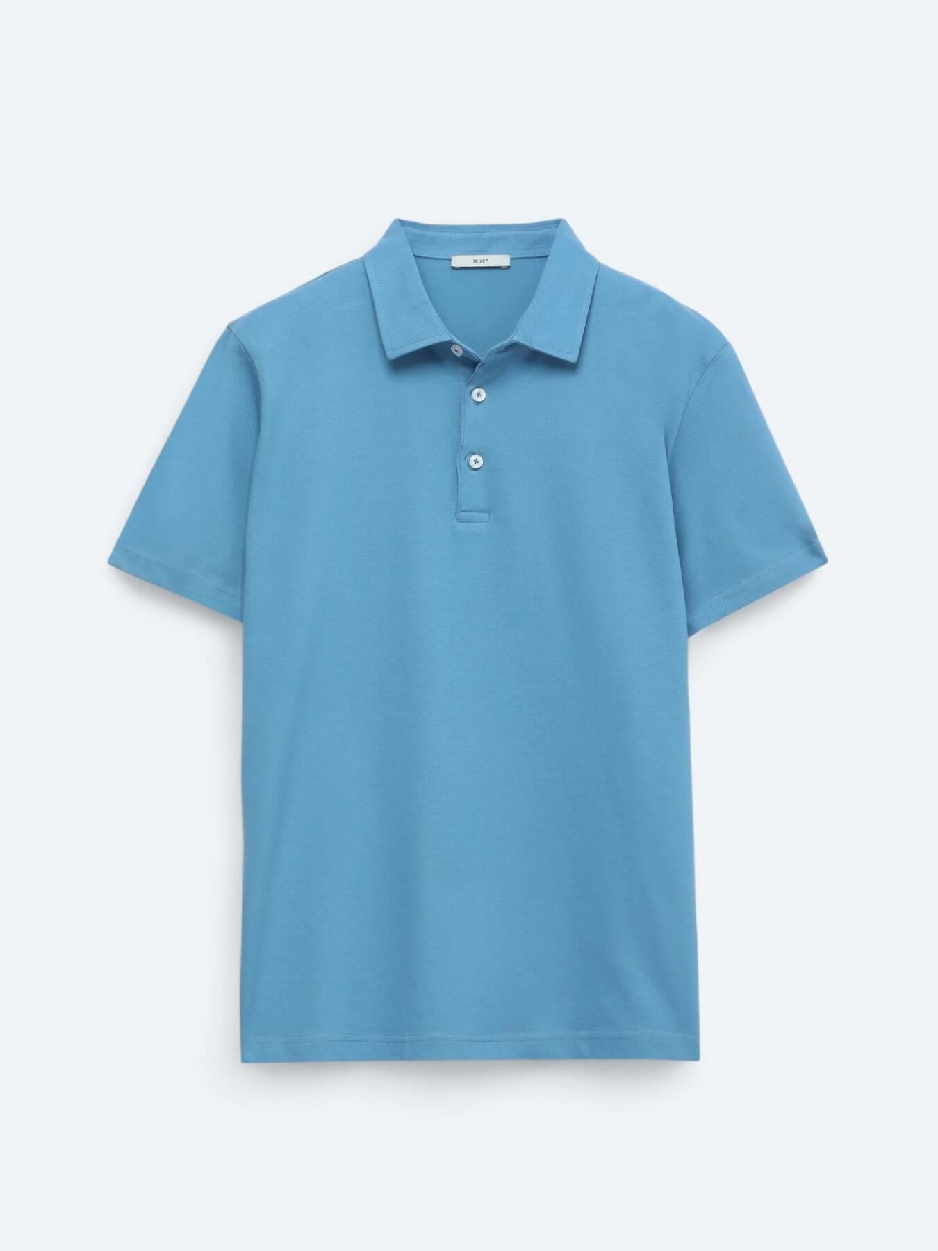 Mavi Polo Yaka Pamuk Karışımlı T-shirt