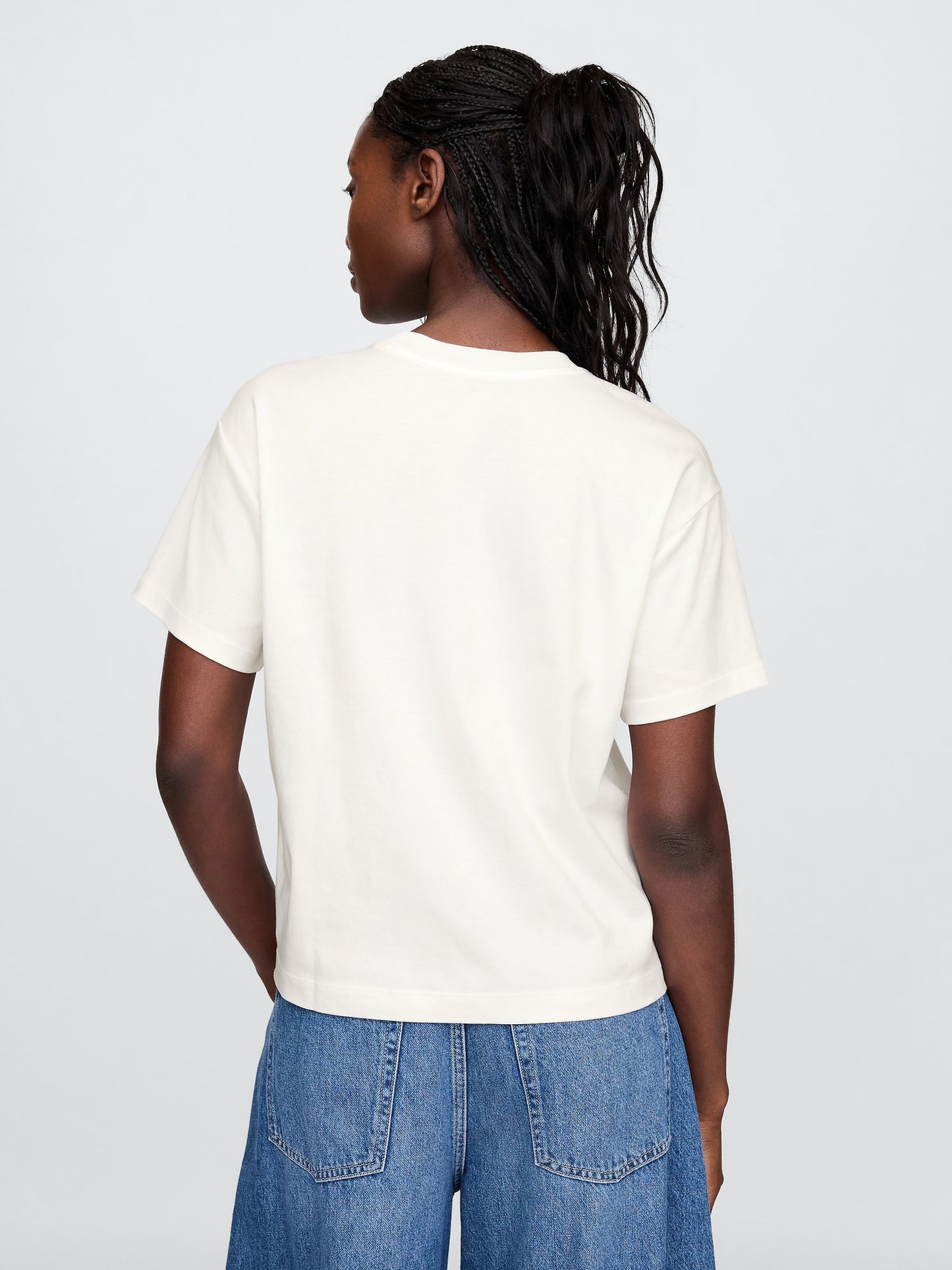 Beyaz Supima® Pamuk Relaxed T-shirt