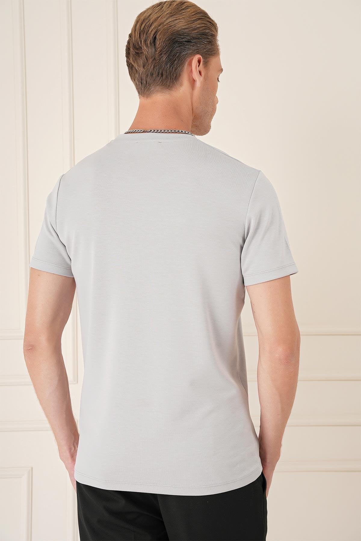 Ts 885 Slim Fit Gri Spor T-shirt