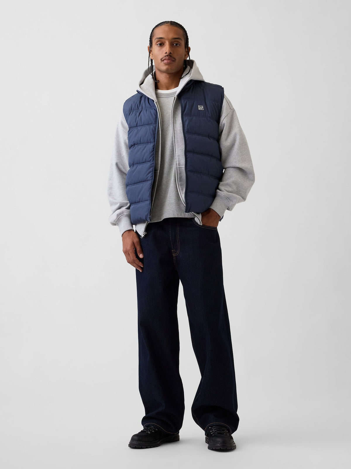 Lacivert Relaxed Puffer Şişme Yelek